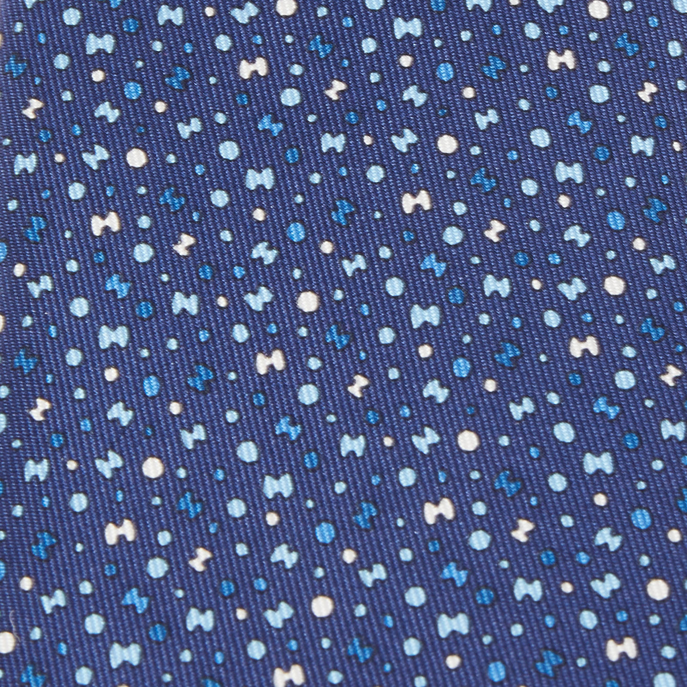 

Hermès Navy Blue Bubble H Printed Silk Slim Tie