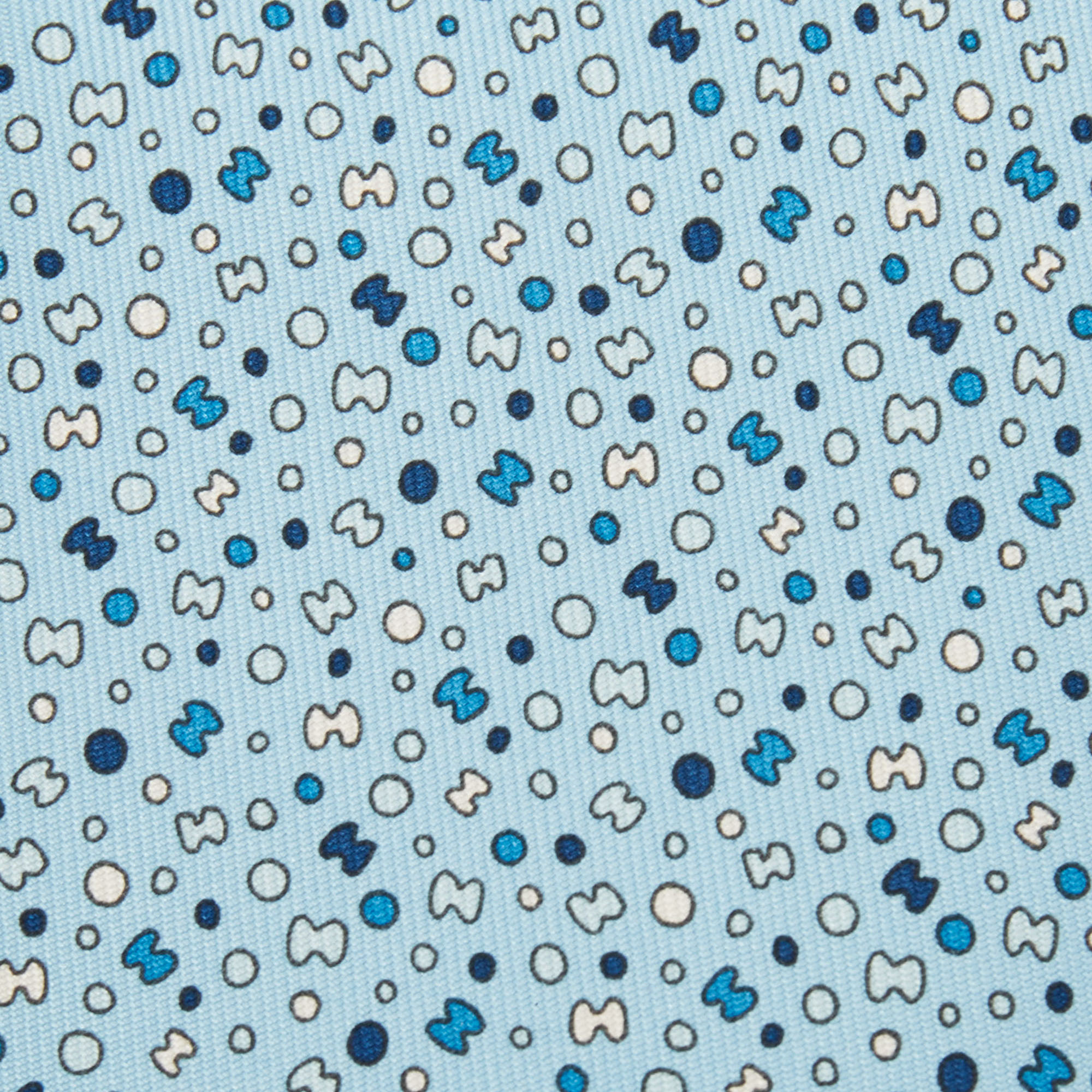 

Hermes Blue Bubble H Printed Silk Slim Tie