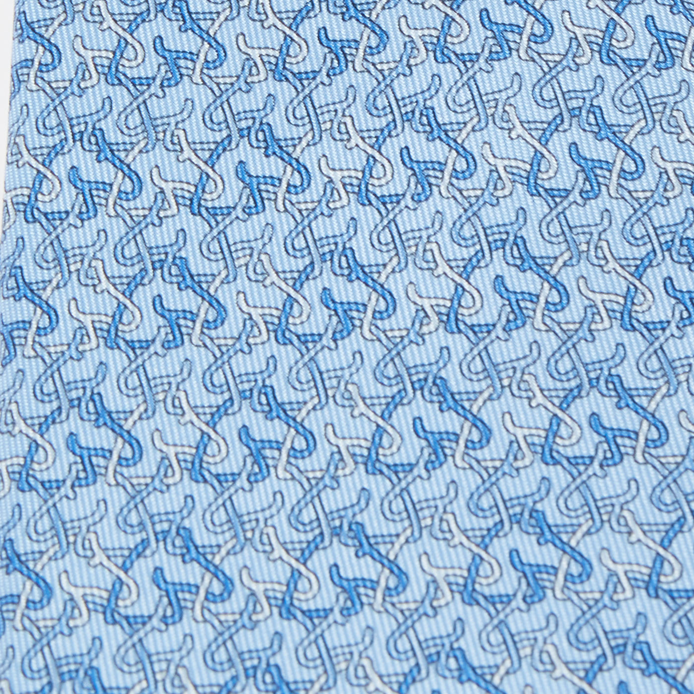 

Hermès Blue 7 Chevalophile Printed Silk Slim Tie
