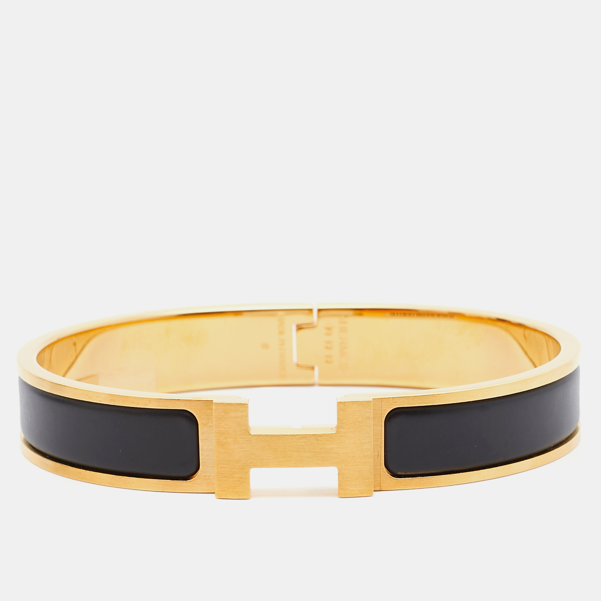 

Hermes Clic HH Enamel Gold Plated Bracelet