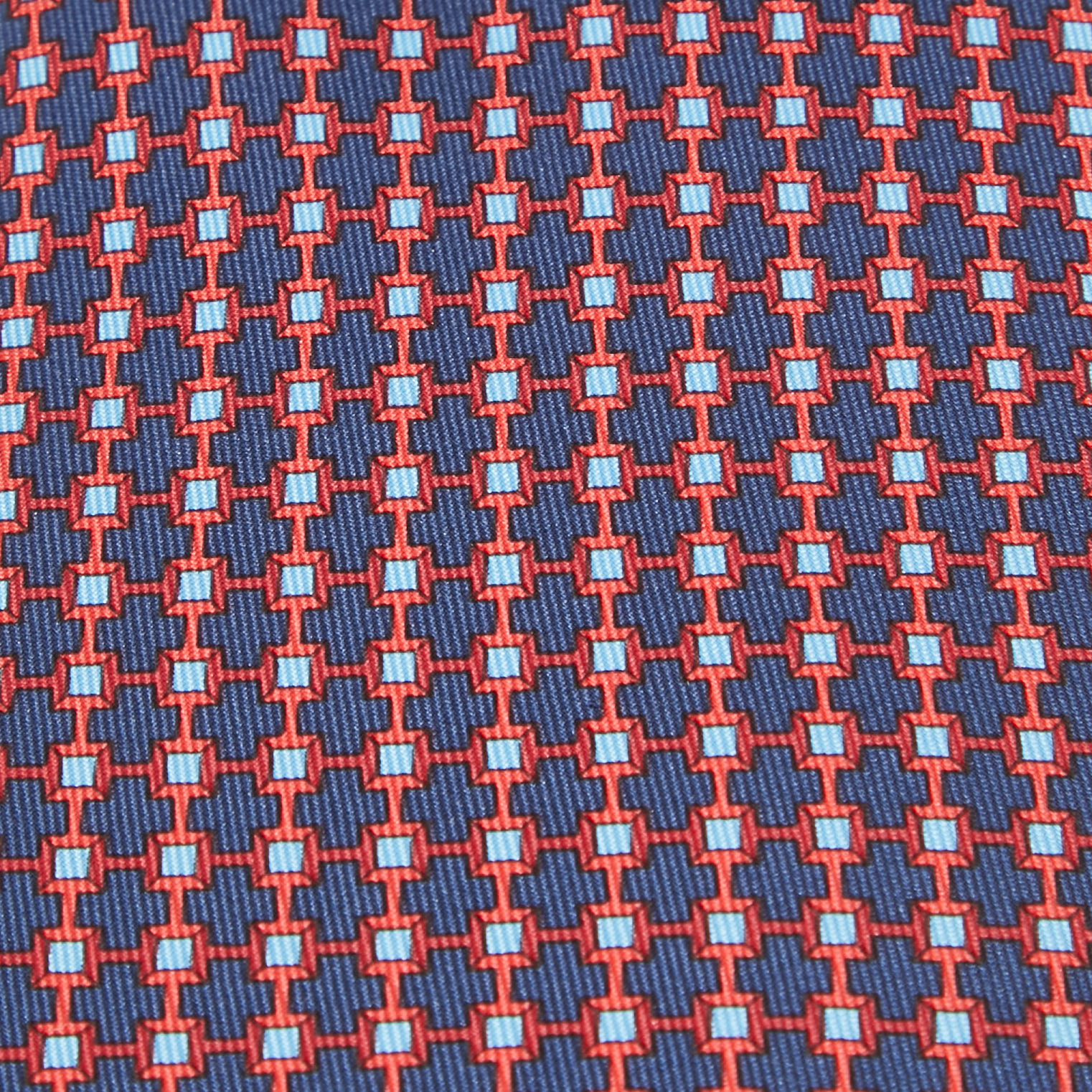 

Hermes Navy Blue Print Silk Clou De Forge Tie