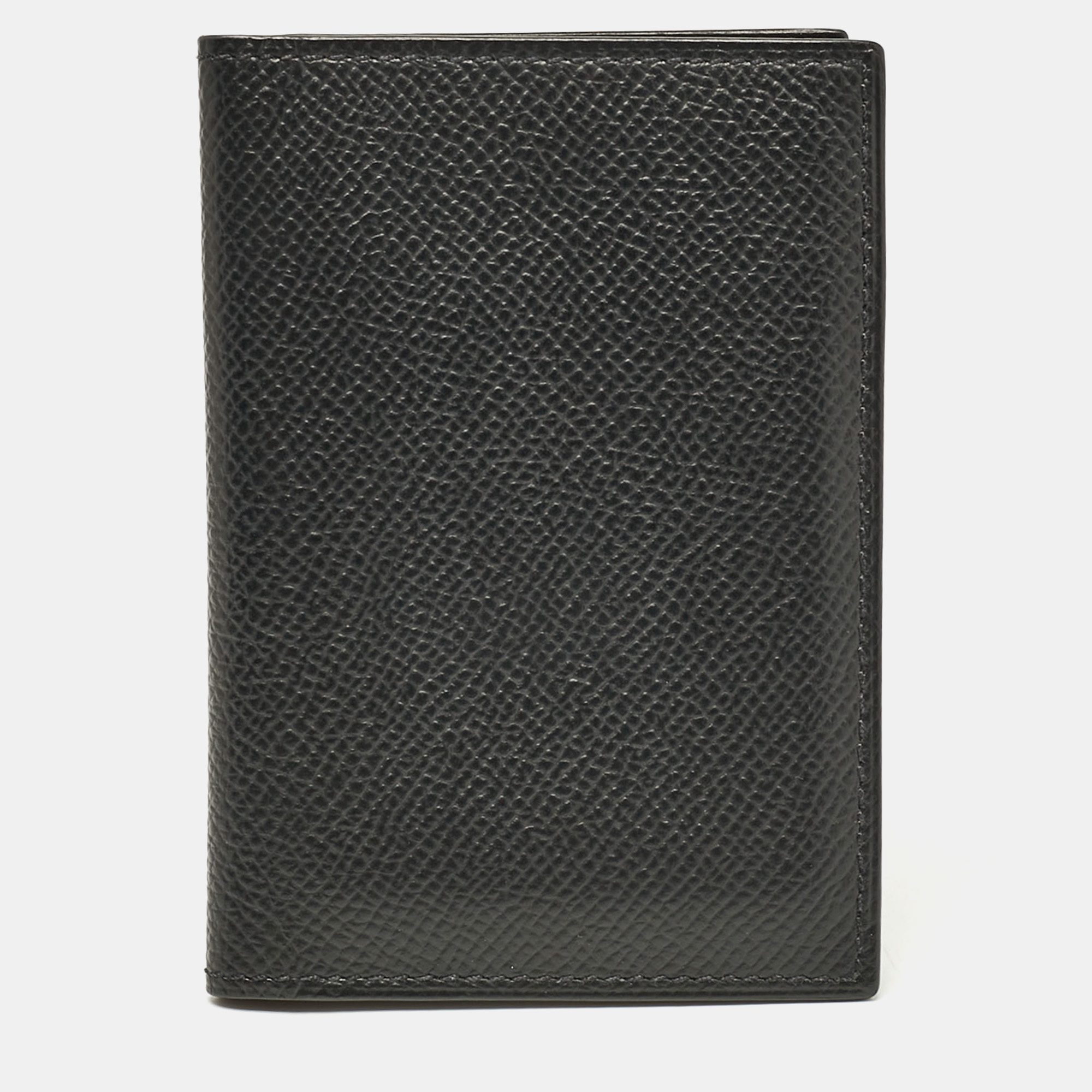 

Hermes Noir Epsom Leather MC² Euclide Card Holder, Black