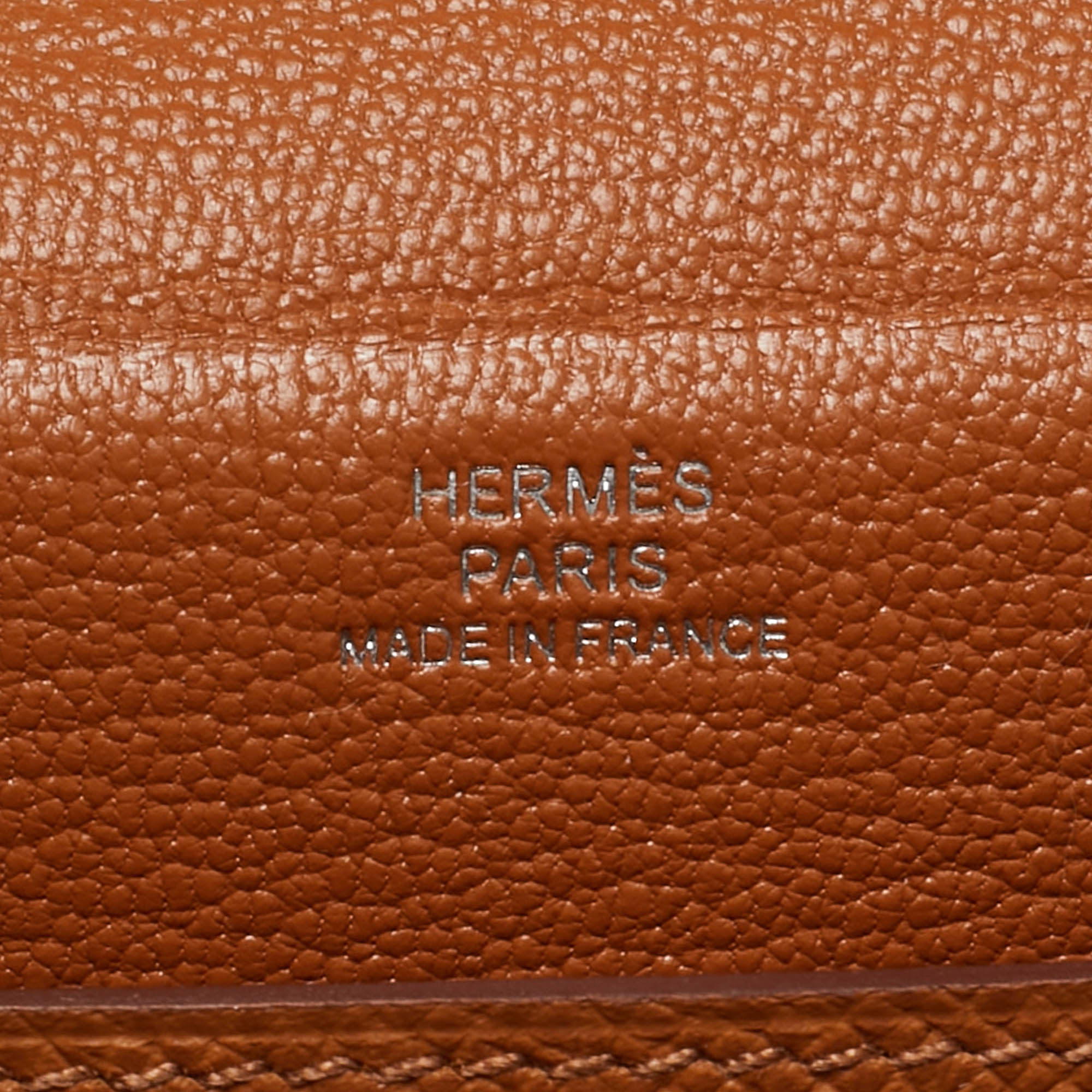 Hermès Gold Epsom Leather Multi Pocket Pochette To Go Bag 