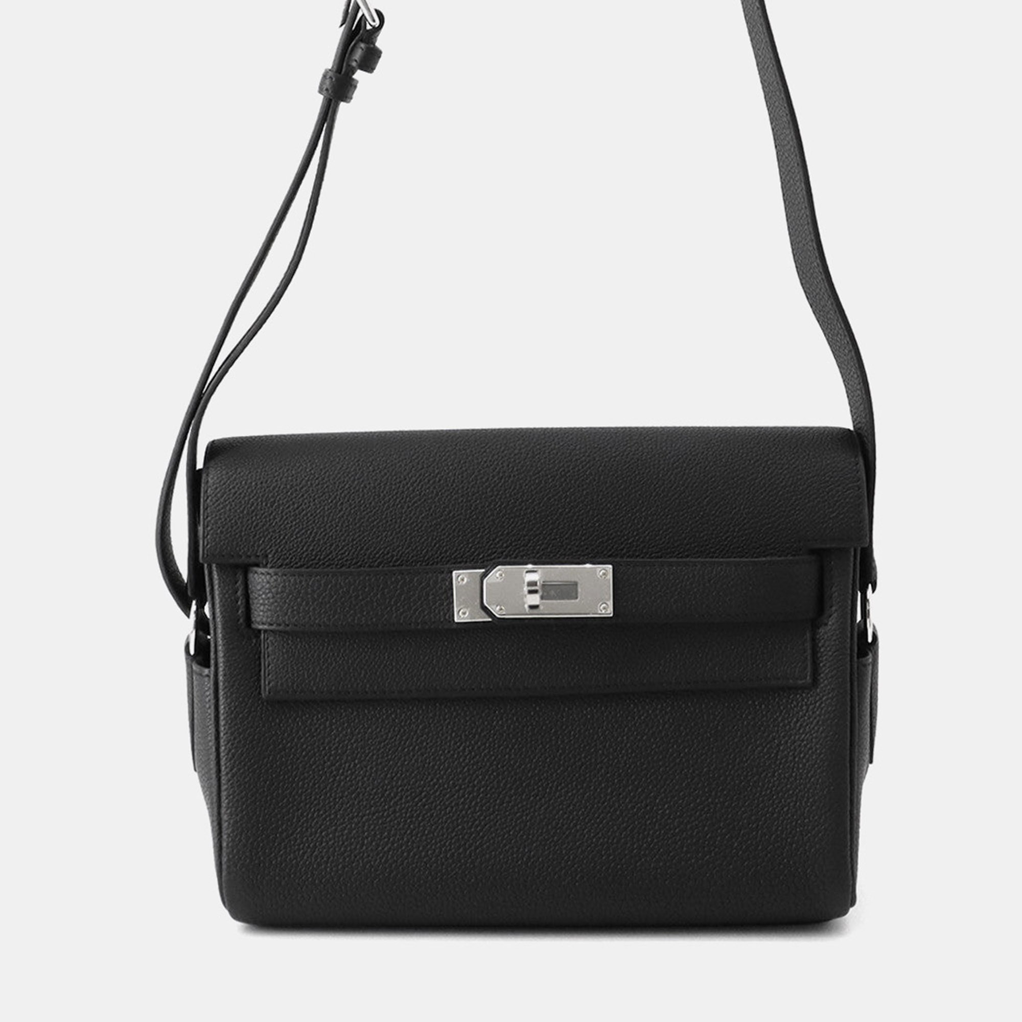 

Hermes Kelly Messenger Black Togo Leather Size Pm