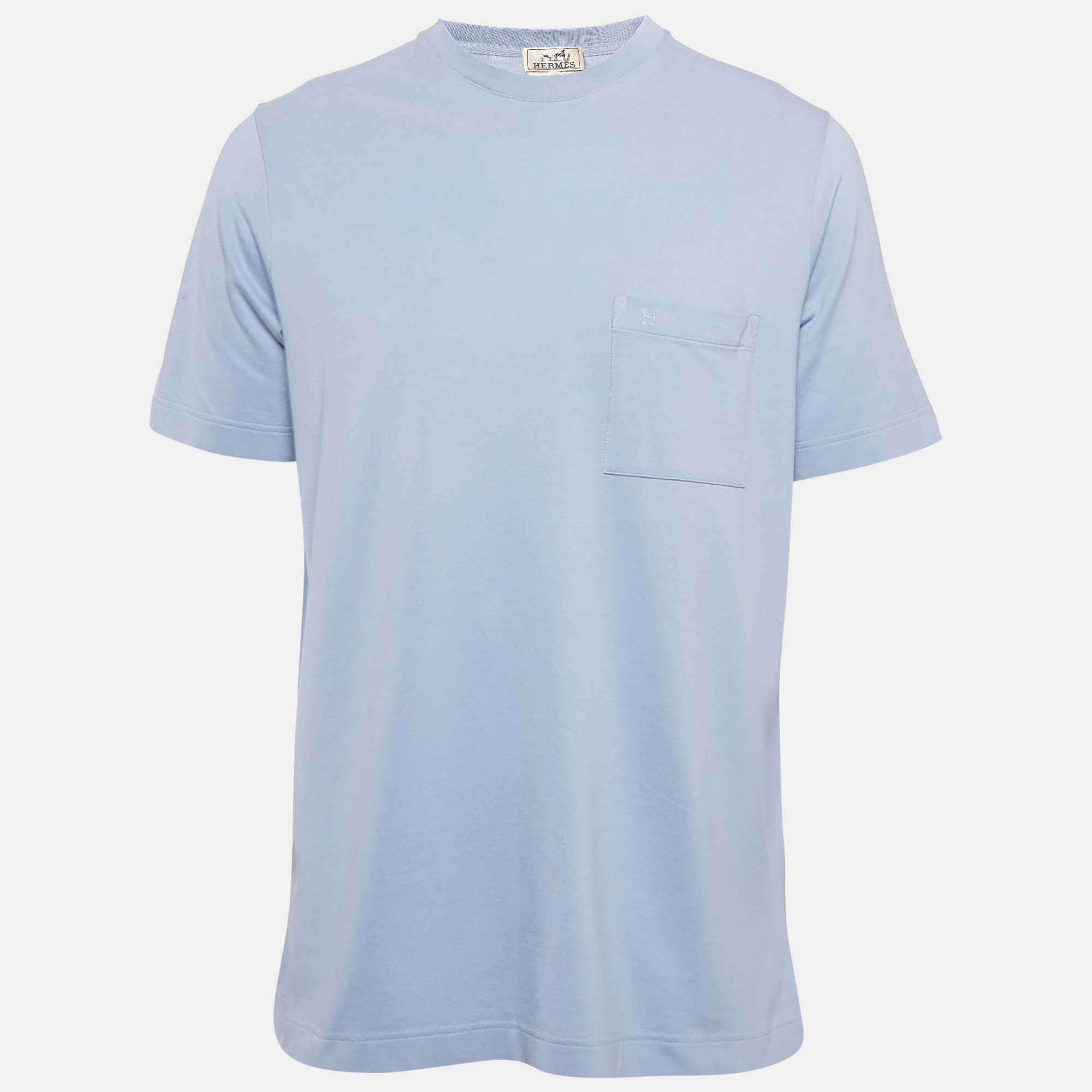 

Hermès Lilac Cotton Pique Crew Neck T-Shirt L, Purple
