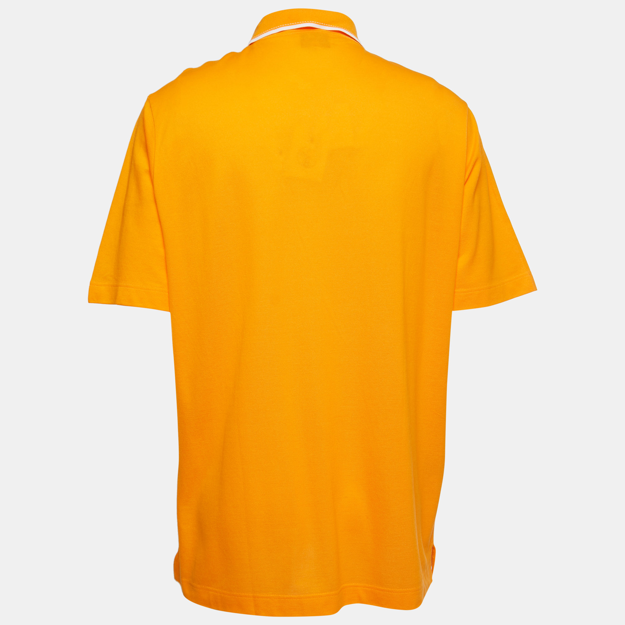 

Hermes Orange Piqures Sellier Cotton Polo T-Shirt