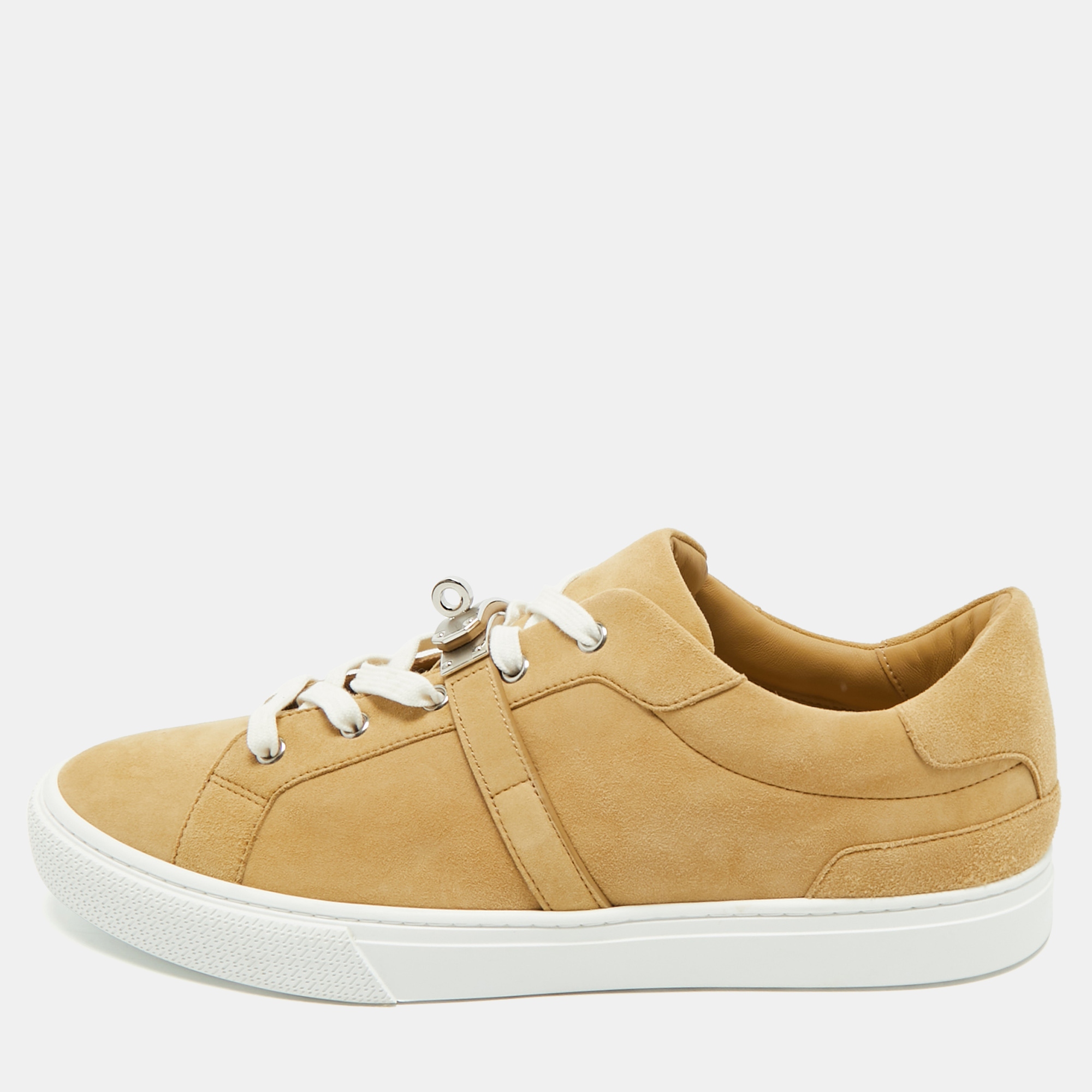 

Hermes Light Brown Suede Day Sneakers Size