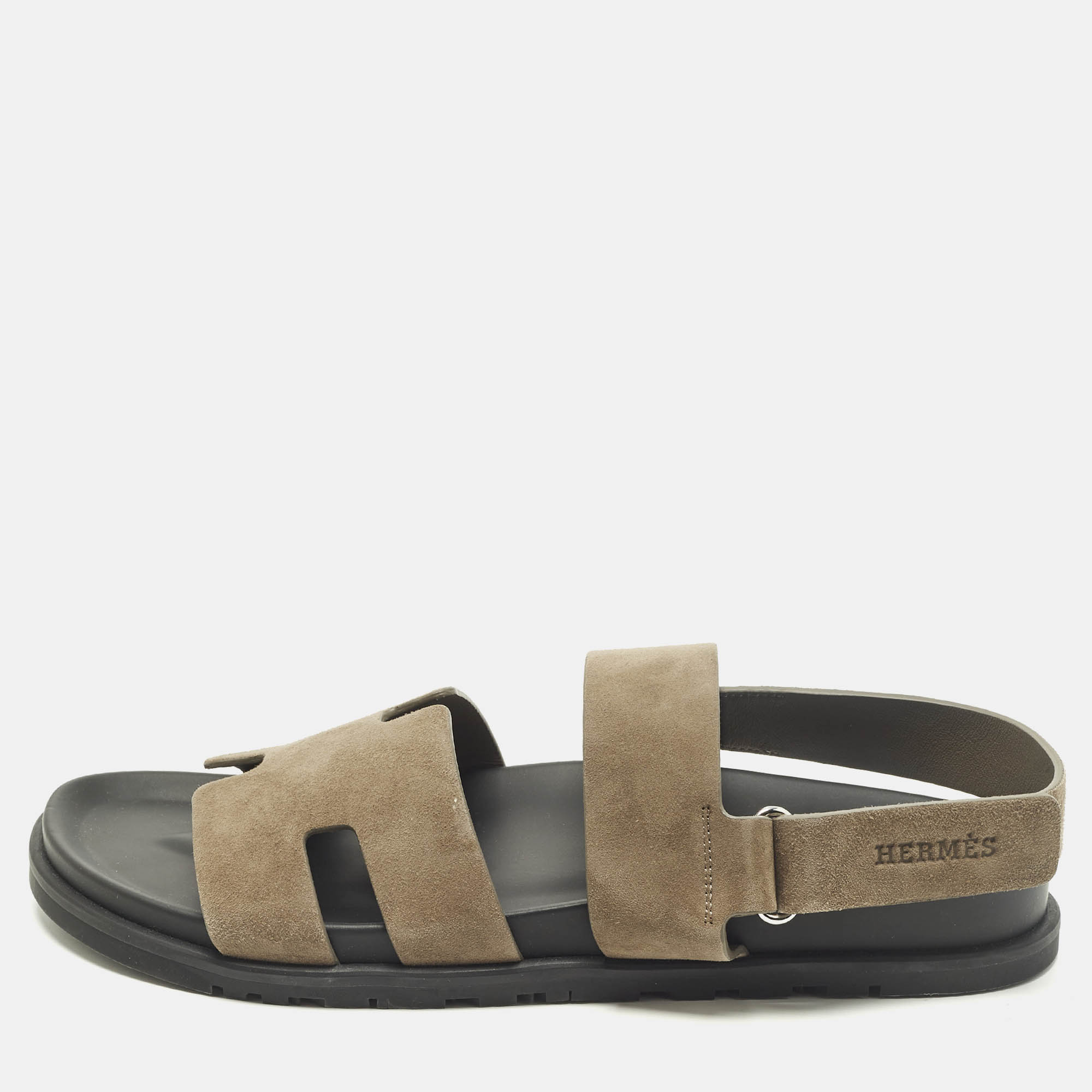 

Hermes Genius Size  Brown Suede Flat Sandals