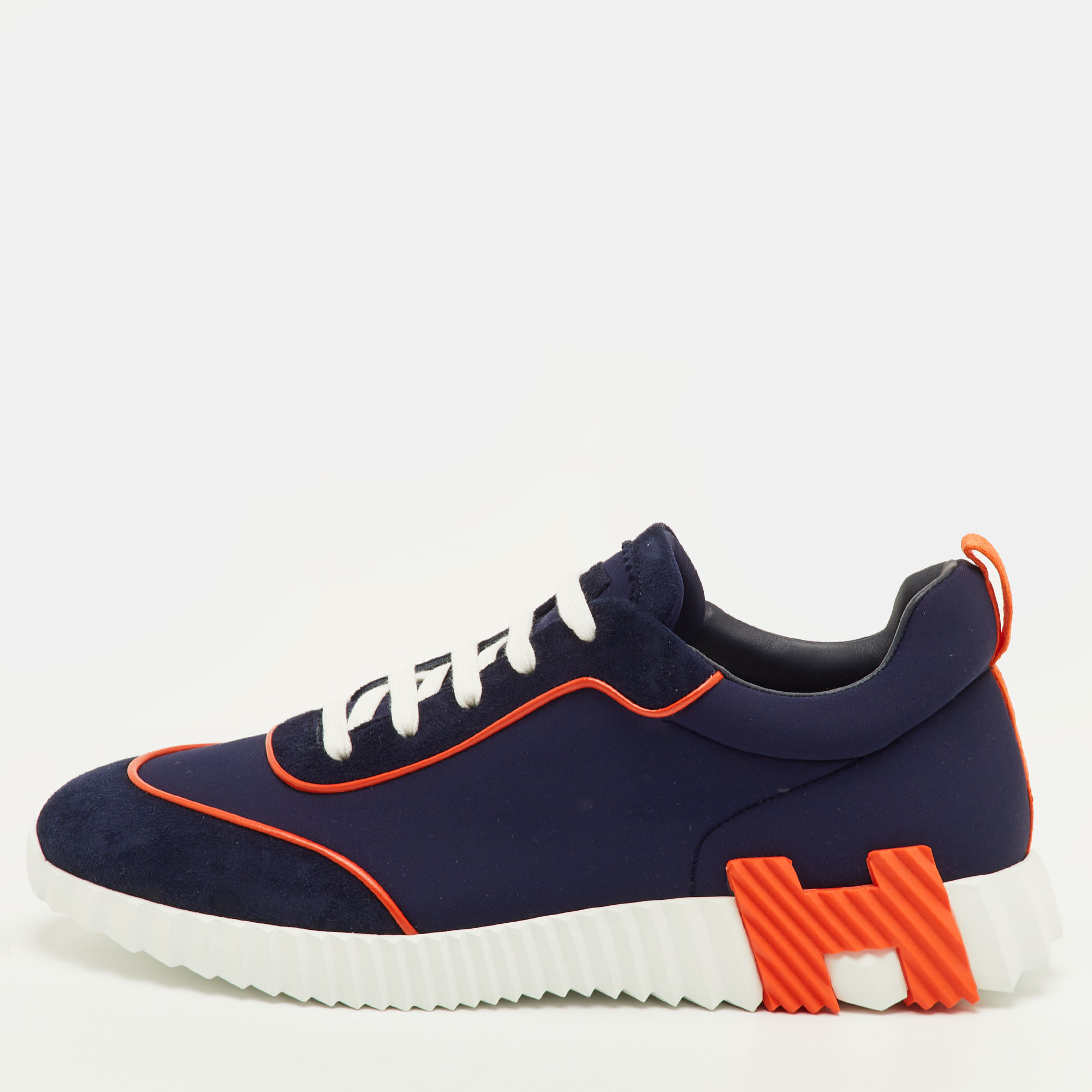 

Hermès Bouncing Size  Multicolor Neoprene and Suede Low Top Sneakers