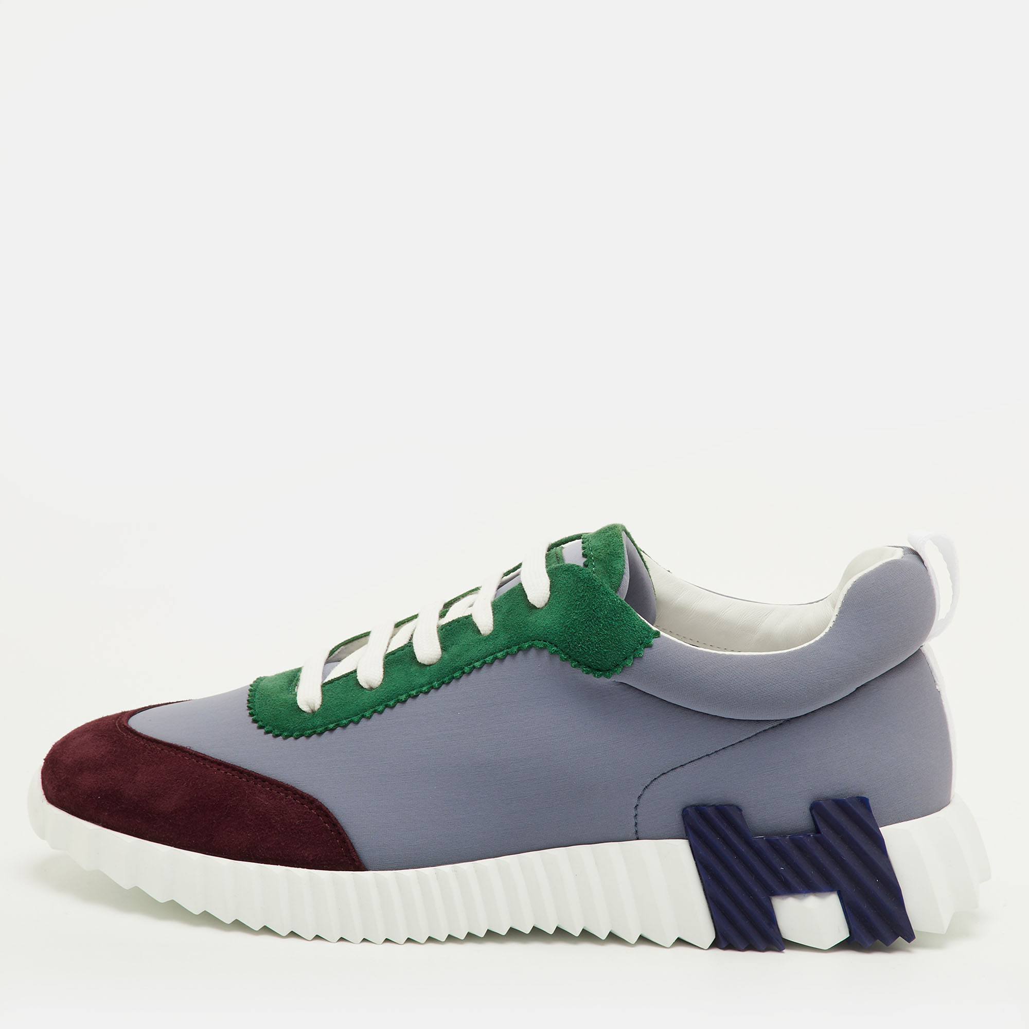 

Hermès Bouncing Size  Multicolor Neoprene and Suede Low Top Sneakers