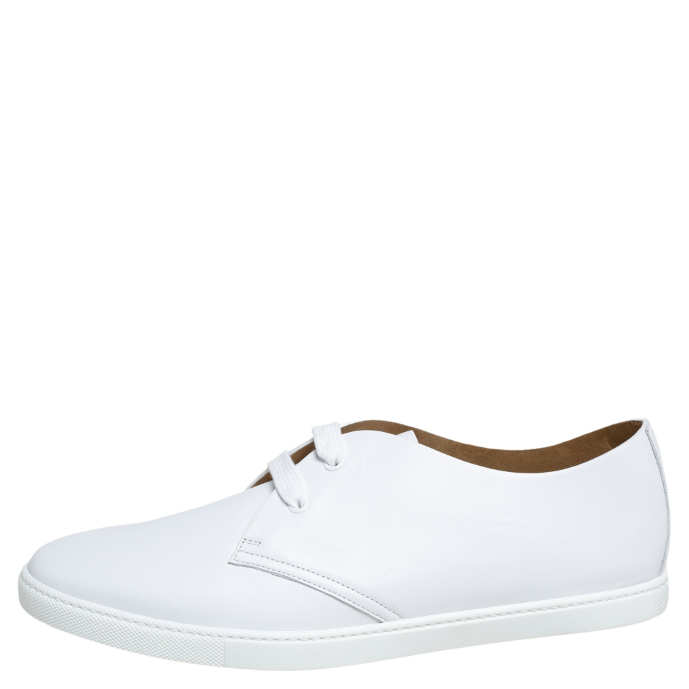 

Hermes White Leather Low Top One Sneakers Size