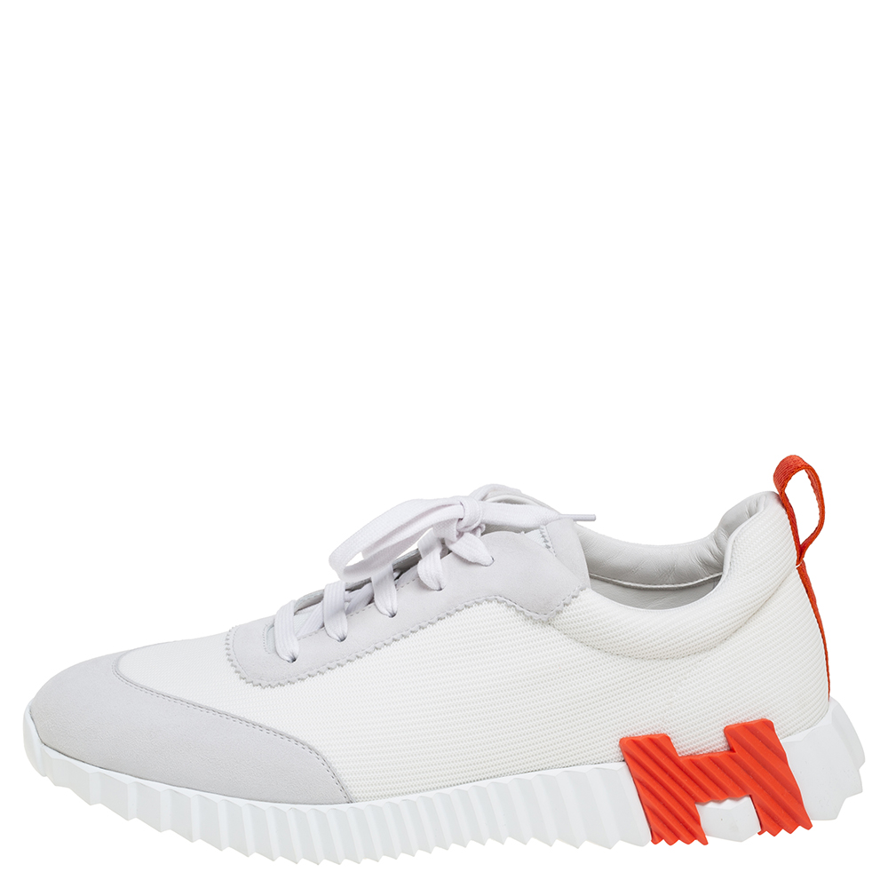 

Hermes White Suede and Fabric Bouncing Sneakers Size