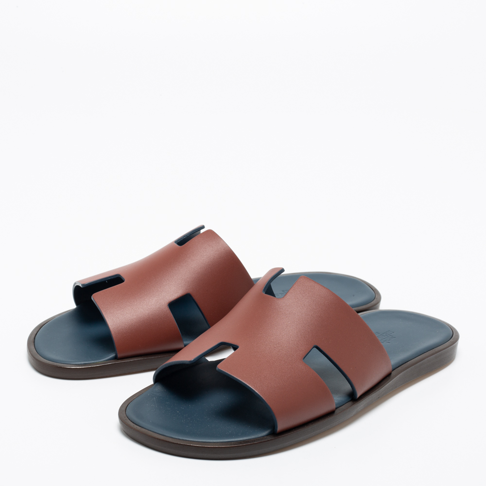 

Hermès Brown Leather Izmir Slide Sandals Size