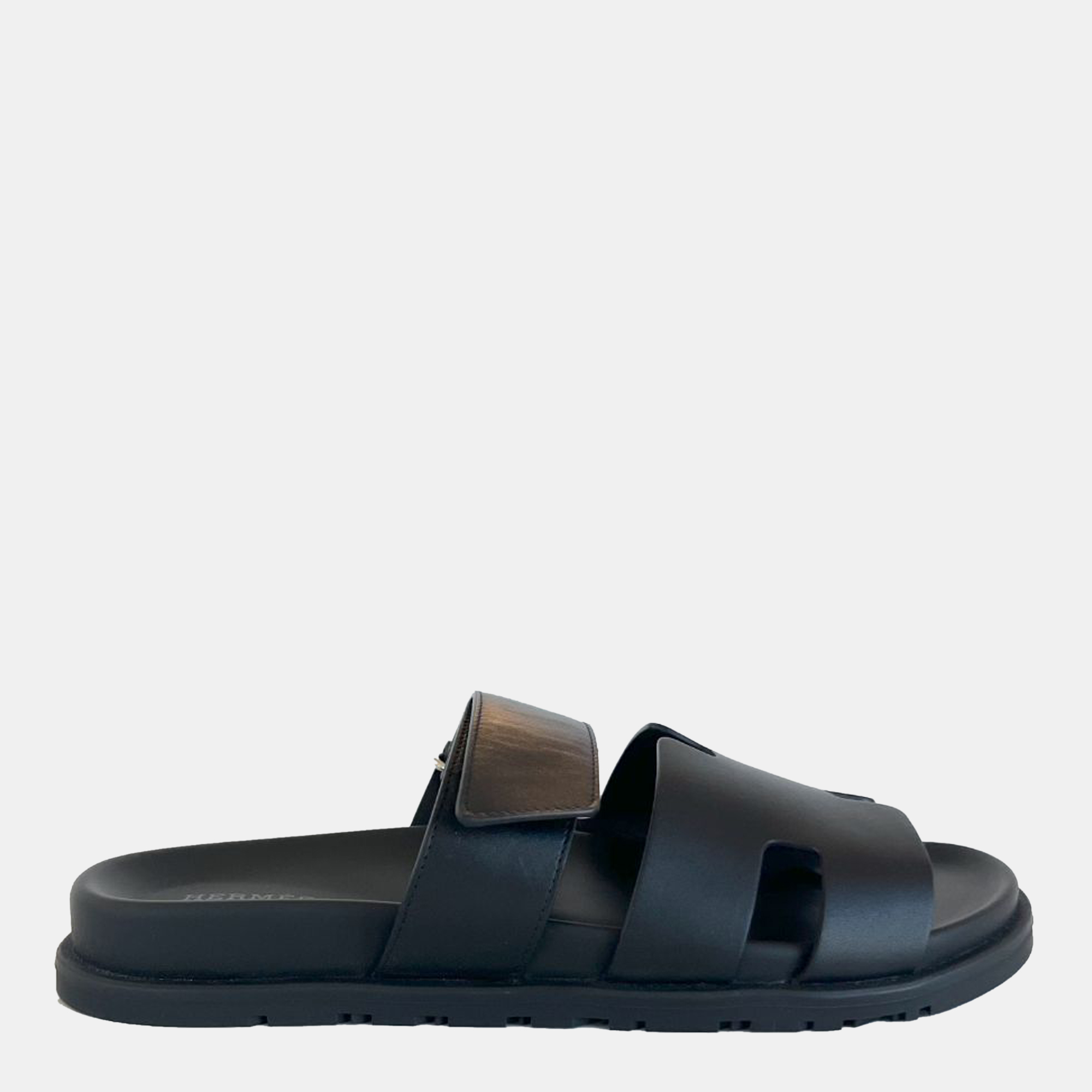 

Hermes Black Chypre Calfskin Slides Size EU