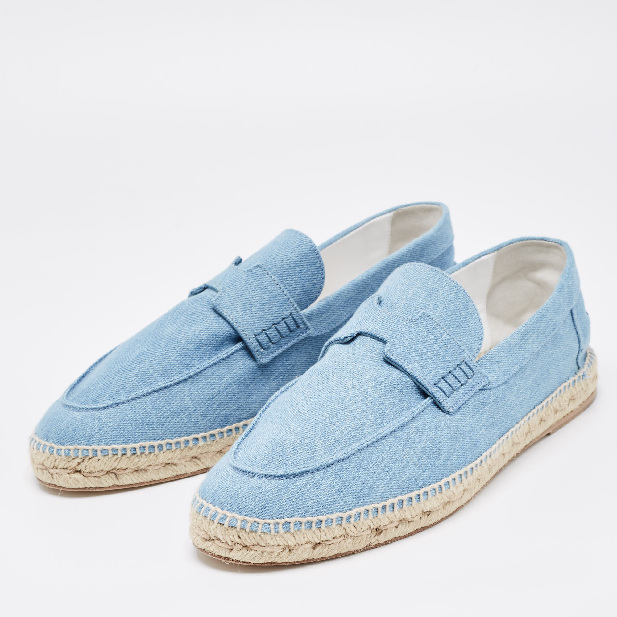 Louis Vuitton Blue Denim Slip On Espadrille Sneakers Size 44