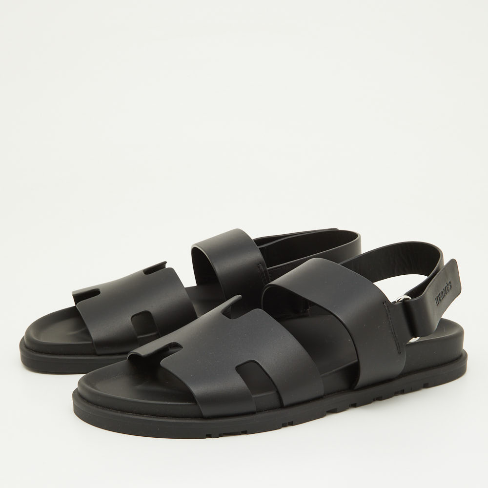 

Hermes Black Leather Genius Sandals Size