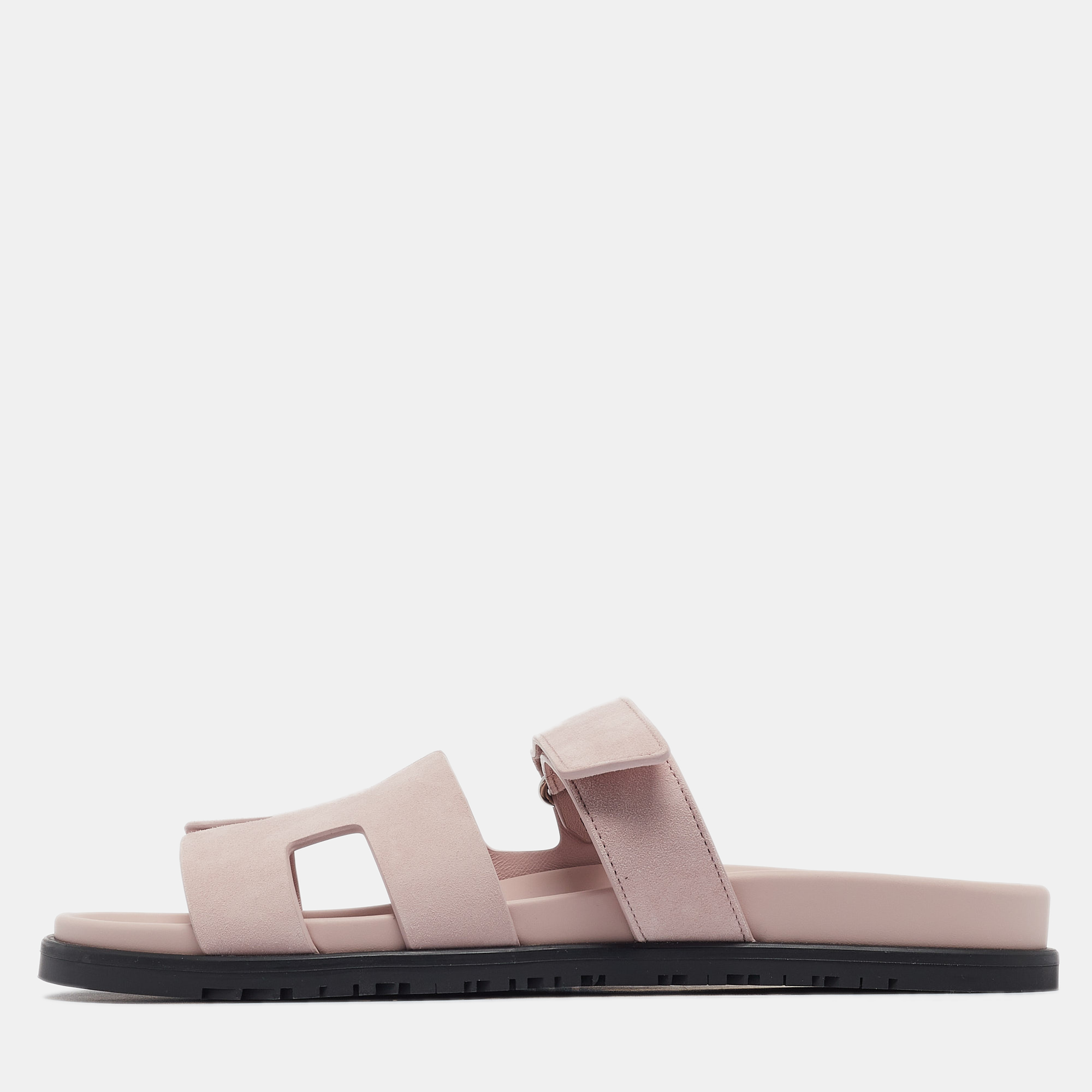

Hermès Pink Suede Chypre Flat Slides Size