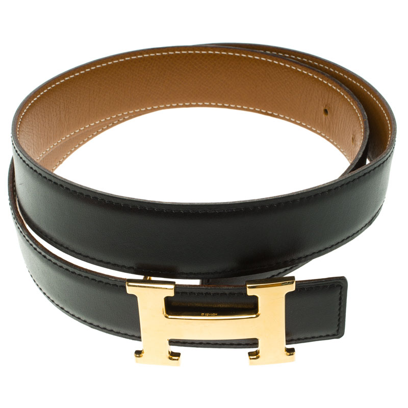 H leather belt Hermès Black size 80 cm in Leather - 37504005