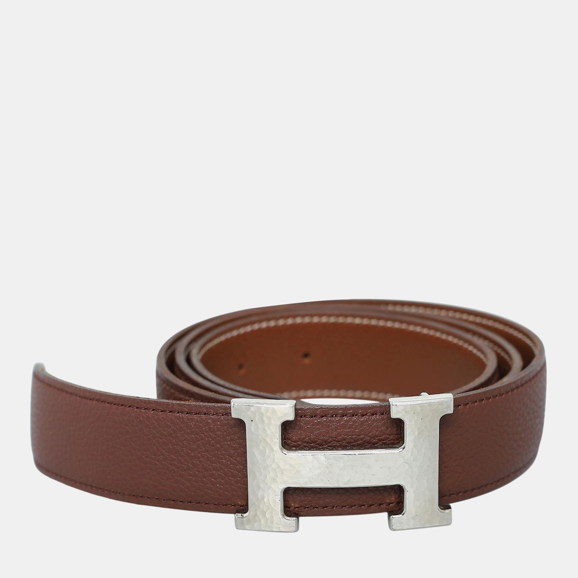 

Hermes H Buckle Reversible Belt, Brown