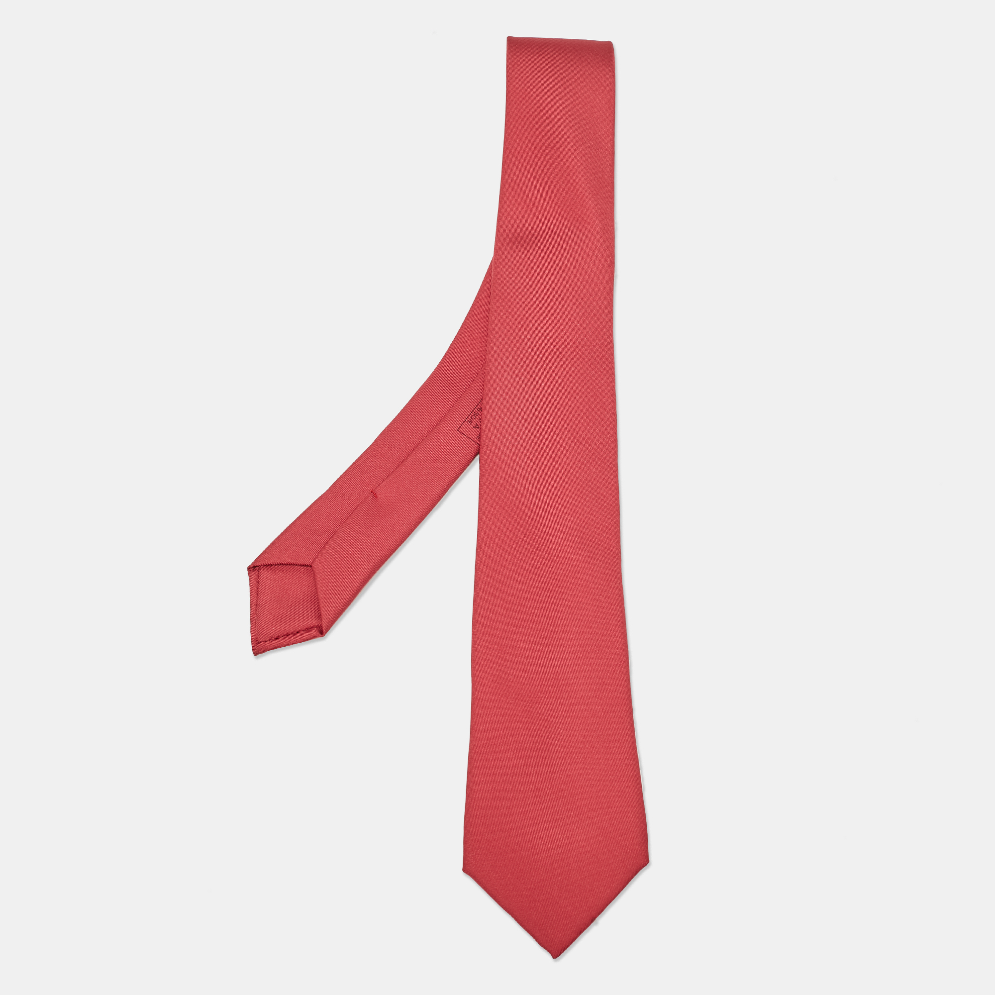 

Hermès Red Silk Slim Tie