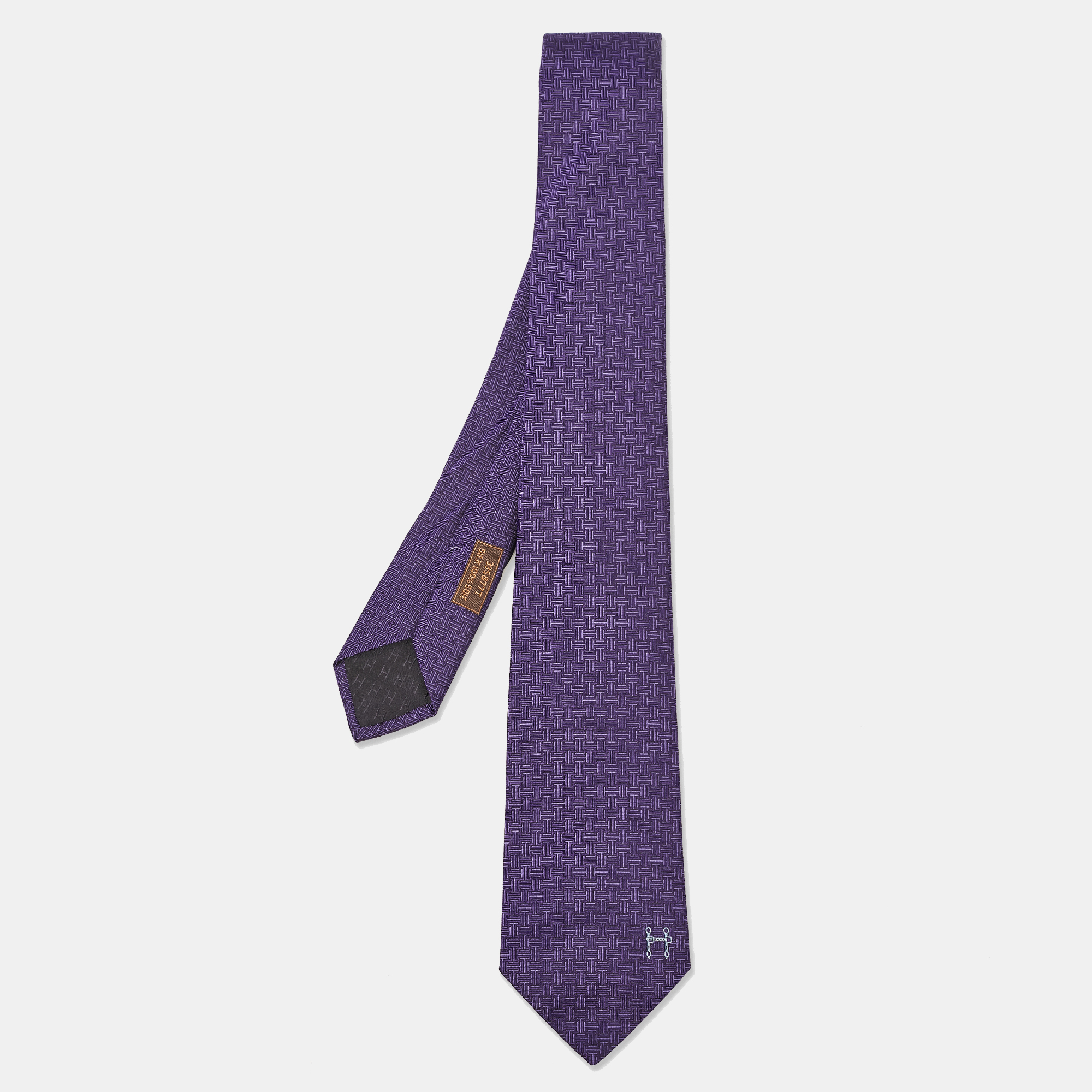 

Hermès Purple Silk Terre d'H Tie