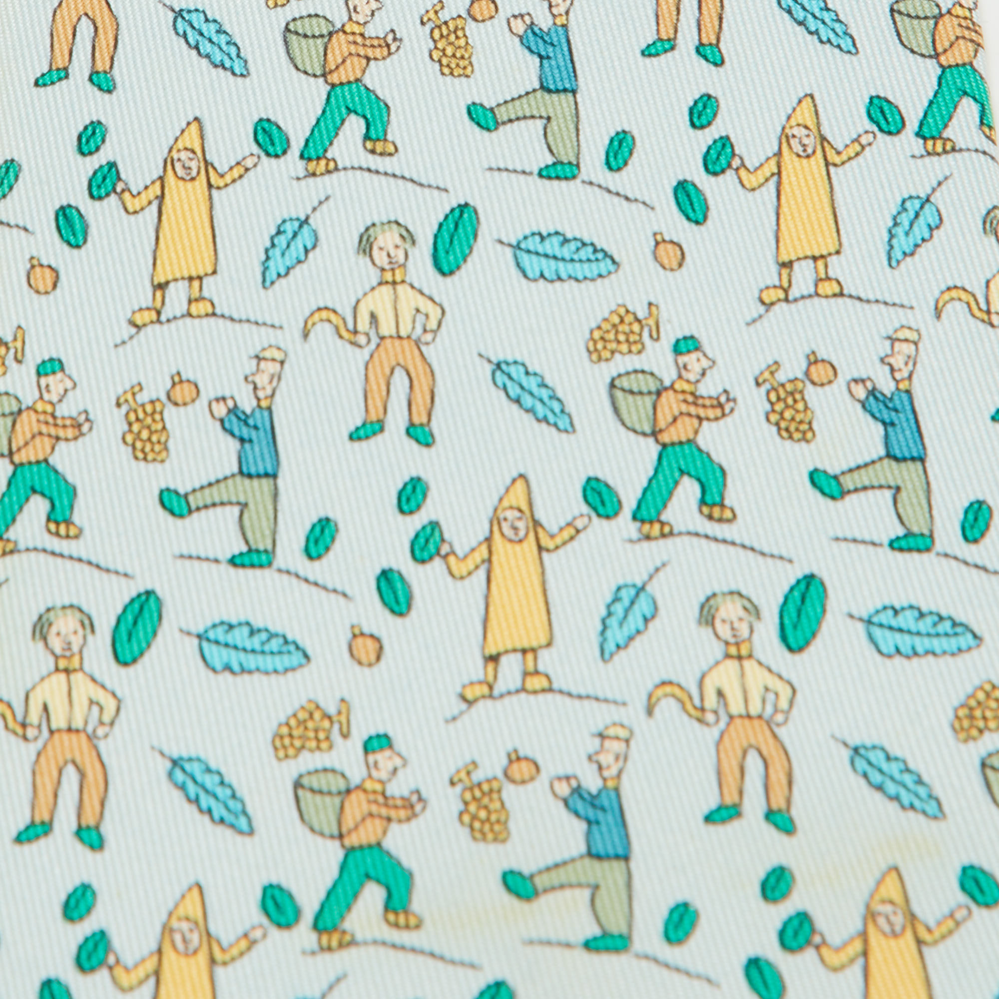 Hermes Multicolor Les Vendanges Print Silk Classic Tie 