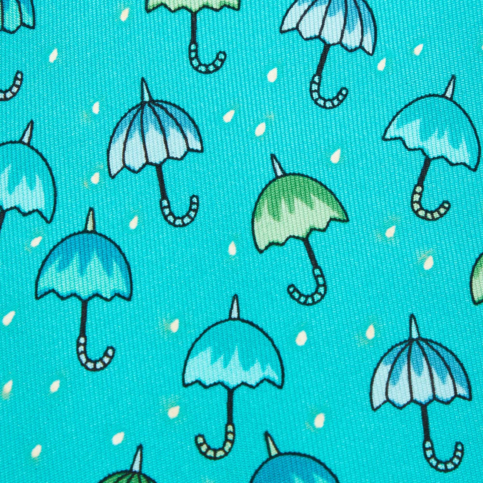 Hermès Multicolor Umbrella Print Silk Classic Tie 