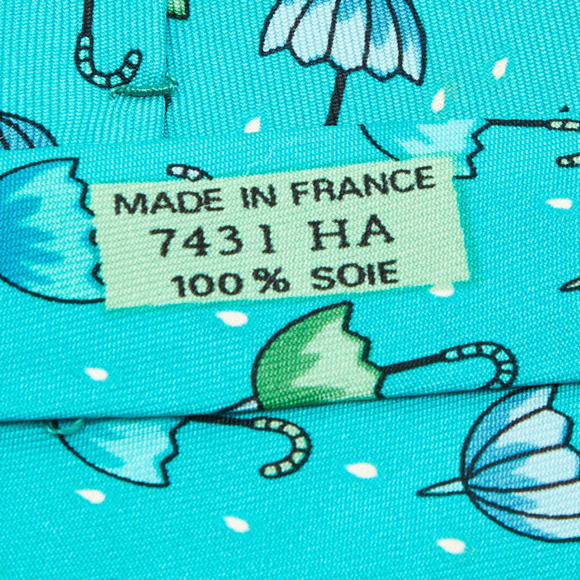 Hermès Multicolor Umbrella Print Silk Classic Tie 