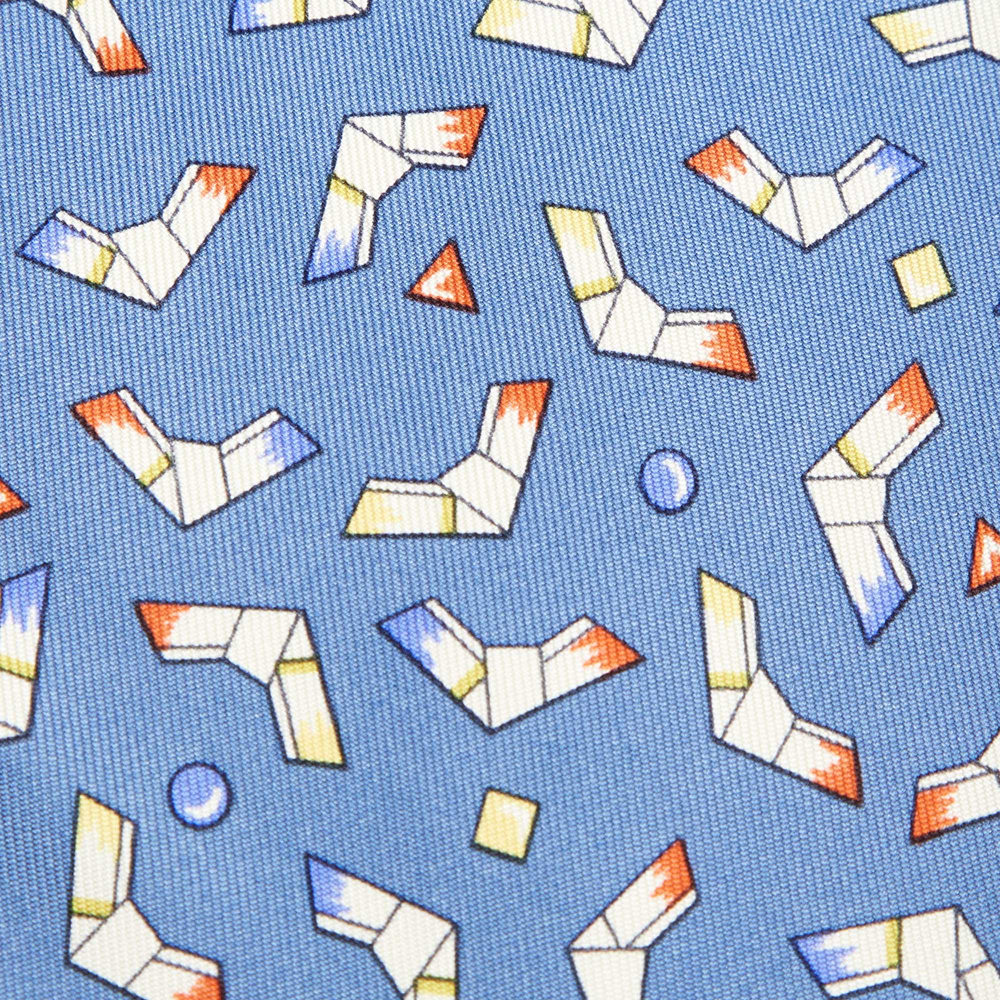 Hermès Multicolor Boomerang Print Silk Classic Tie 