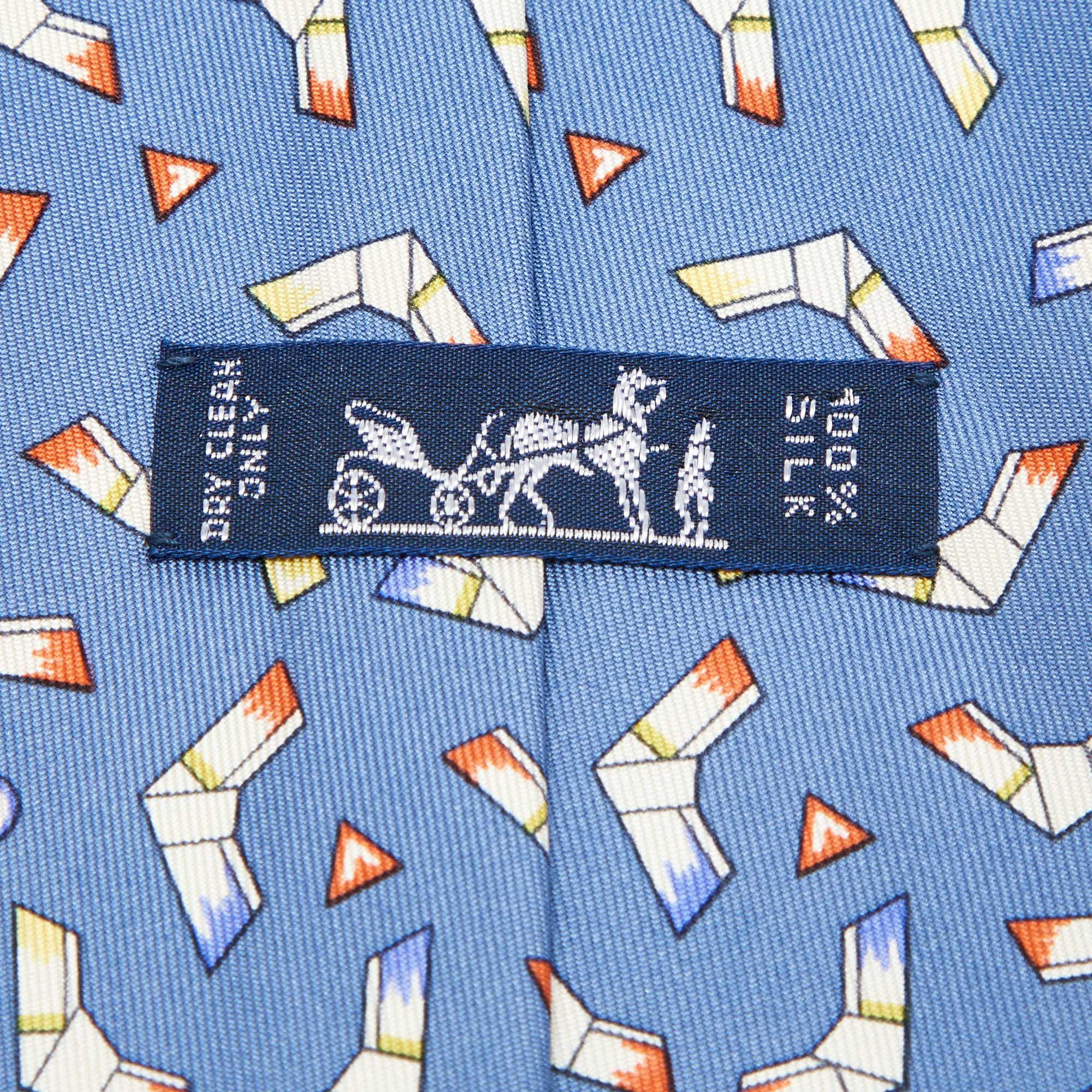 Hermès Multicolor Boomerang Print Silk Classic Tie 