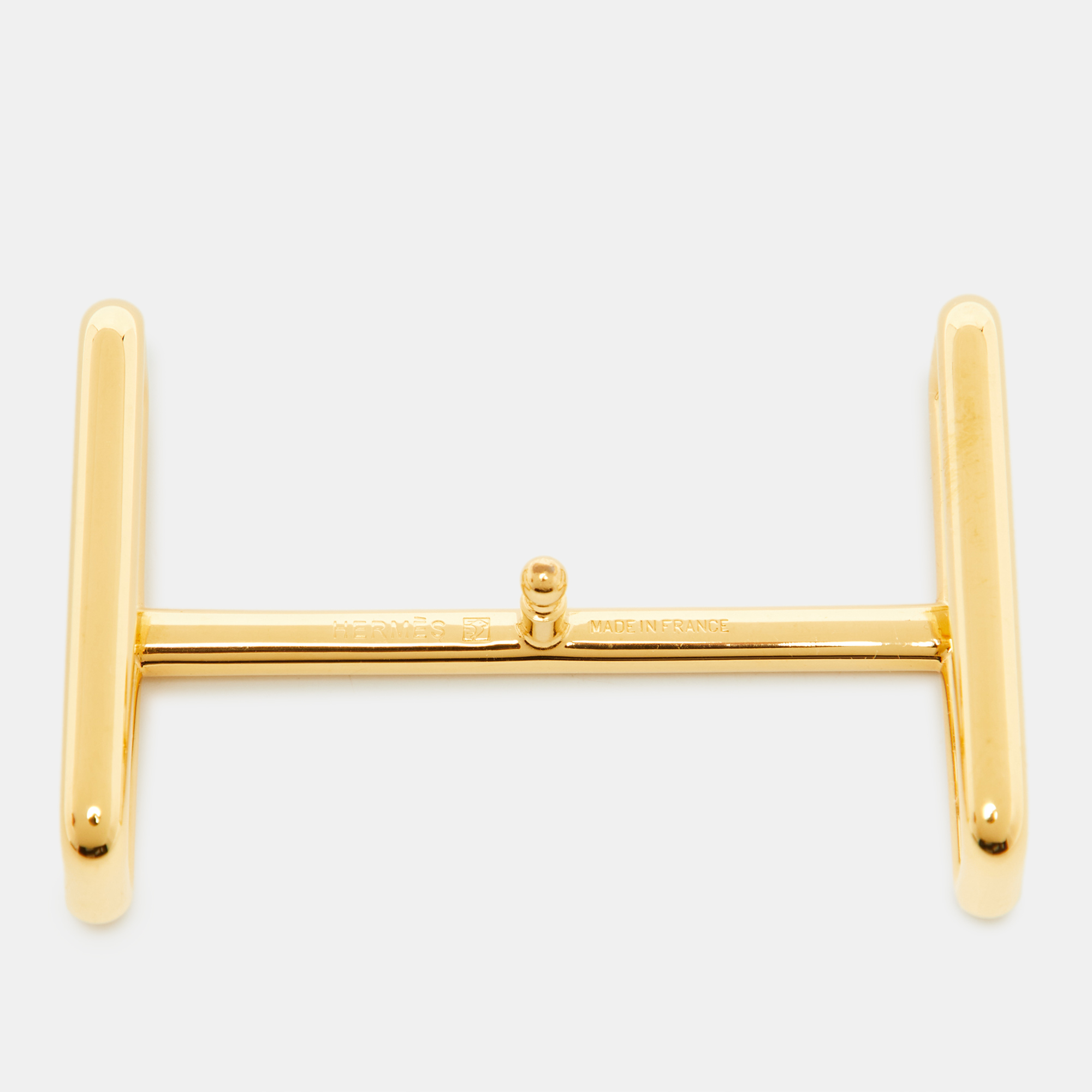 Hermes Gold Finish Metal Idem H Belt Buckle 