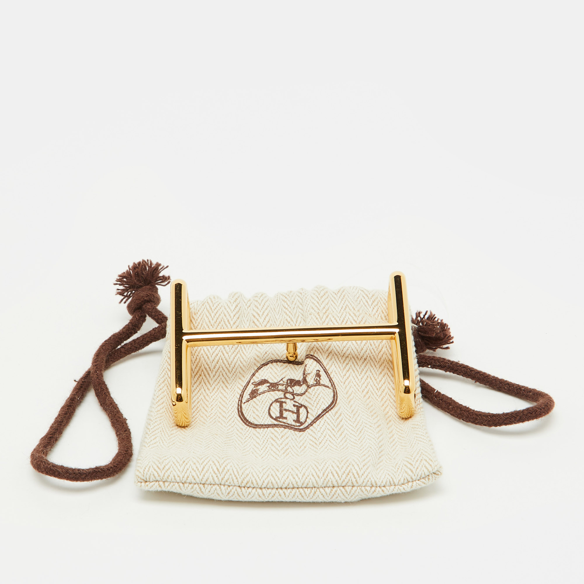 Hermes Gold Finish Metal Idem H Belt Buckle 