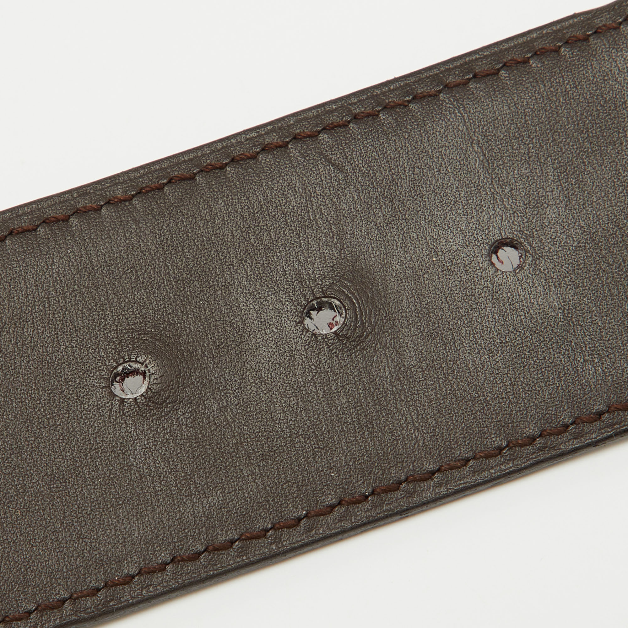 Hermes Prune/Chocolat Evercolor and Swift Leather Reversible Belt Strap 95 CM 
