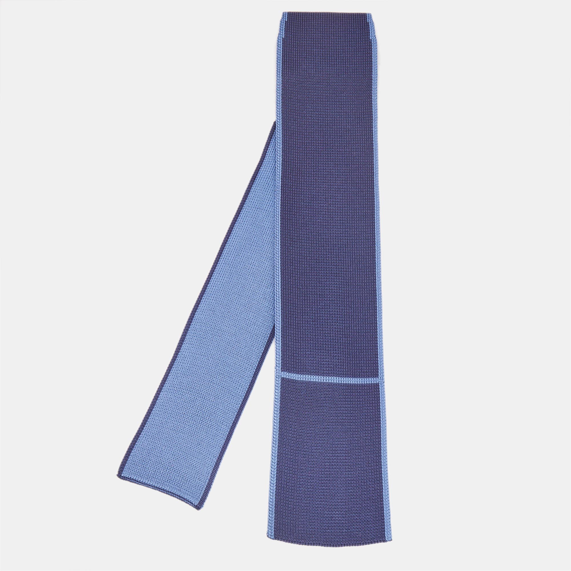 

Hermès Blue Silk Knit 4 Temps Tie