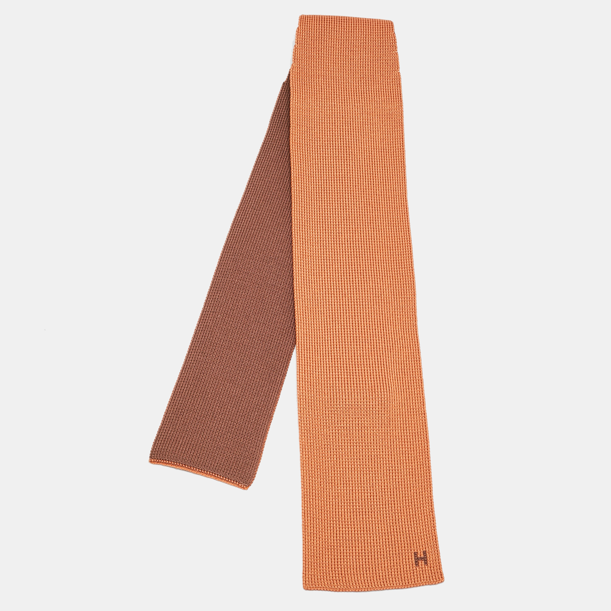 

Hermès Brown Silk Knit 4 Temps Tie