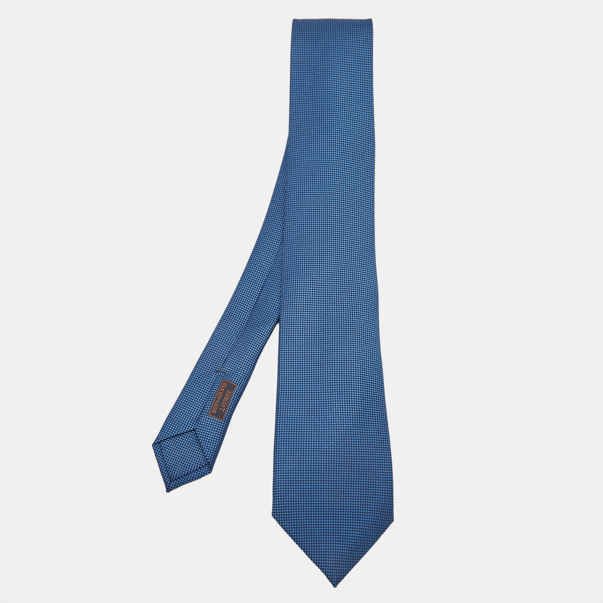 

Hermes Blue Jacquard Silk Saint-Honore Tie