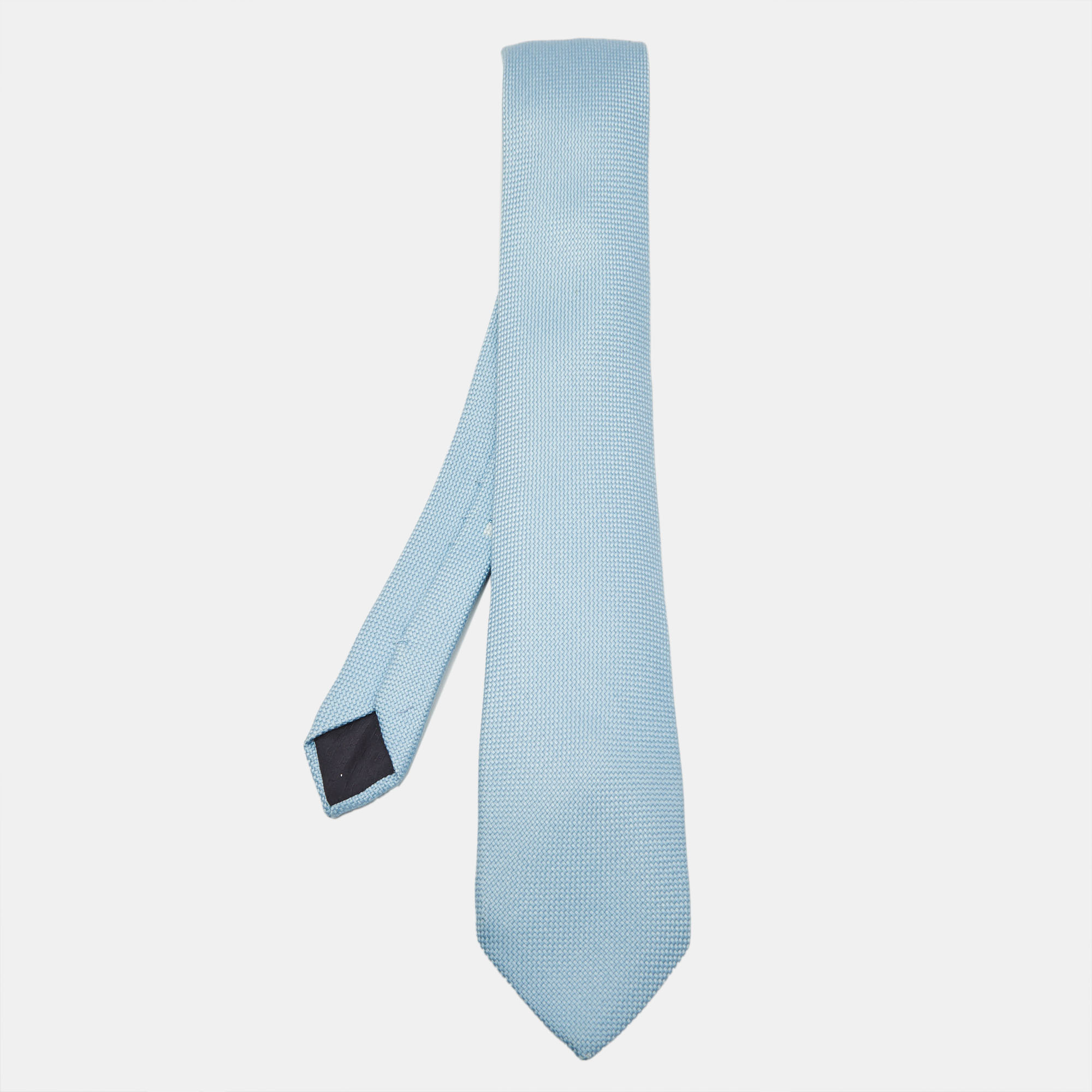 

Hermès Light Blue Jacquard Silk Saint-Honore Tie
