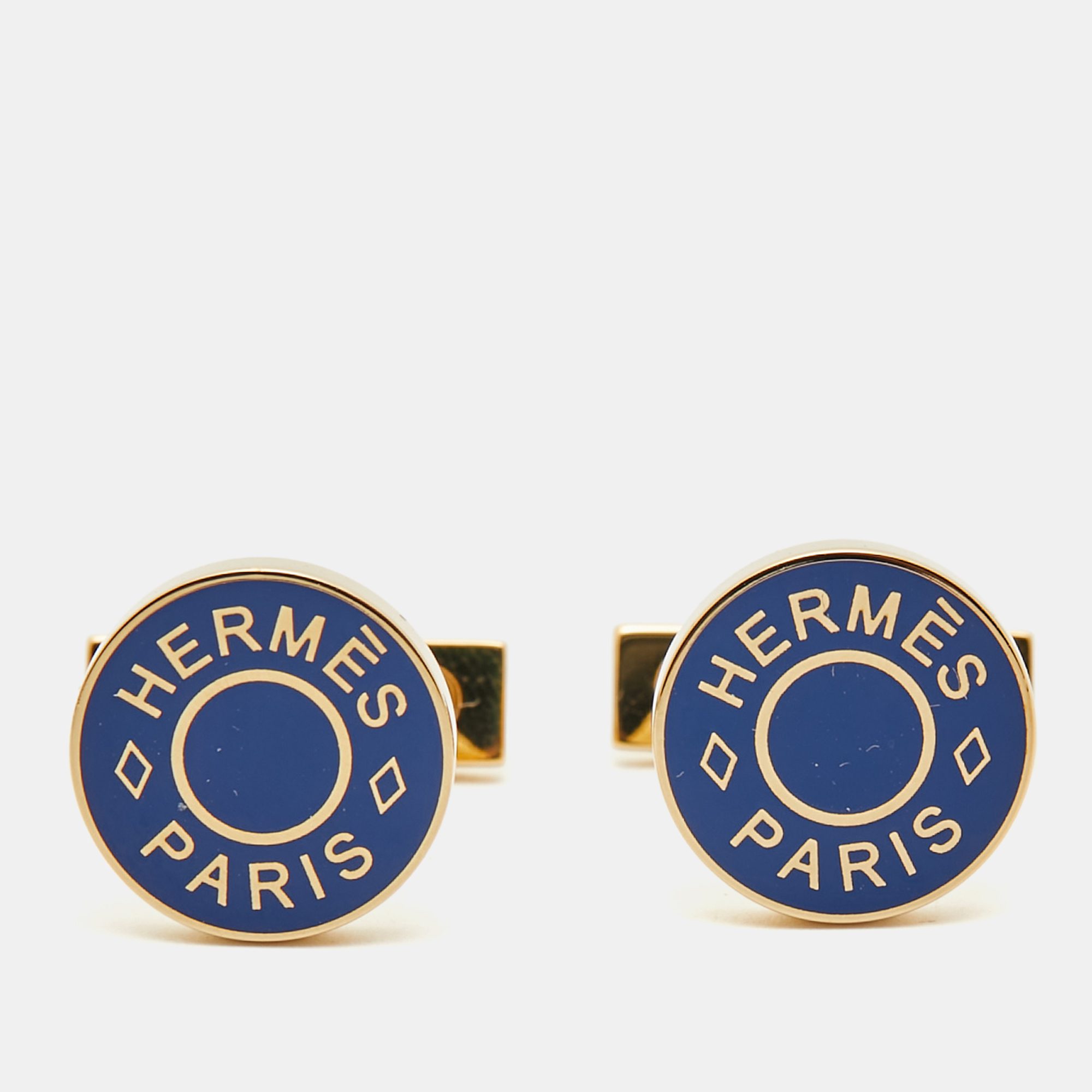 

Hermes Licol 2 Enamel Gold Plated Cufflinks