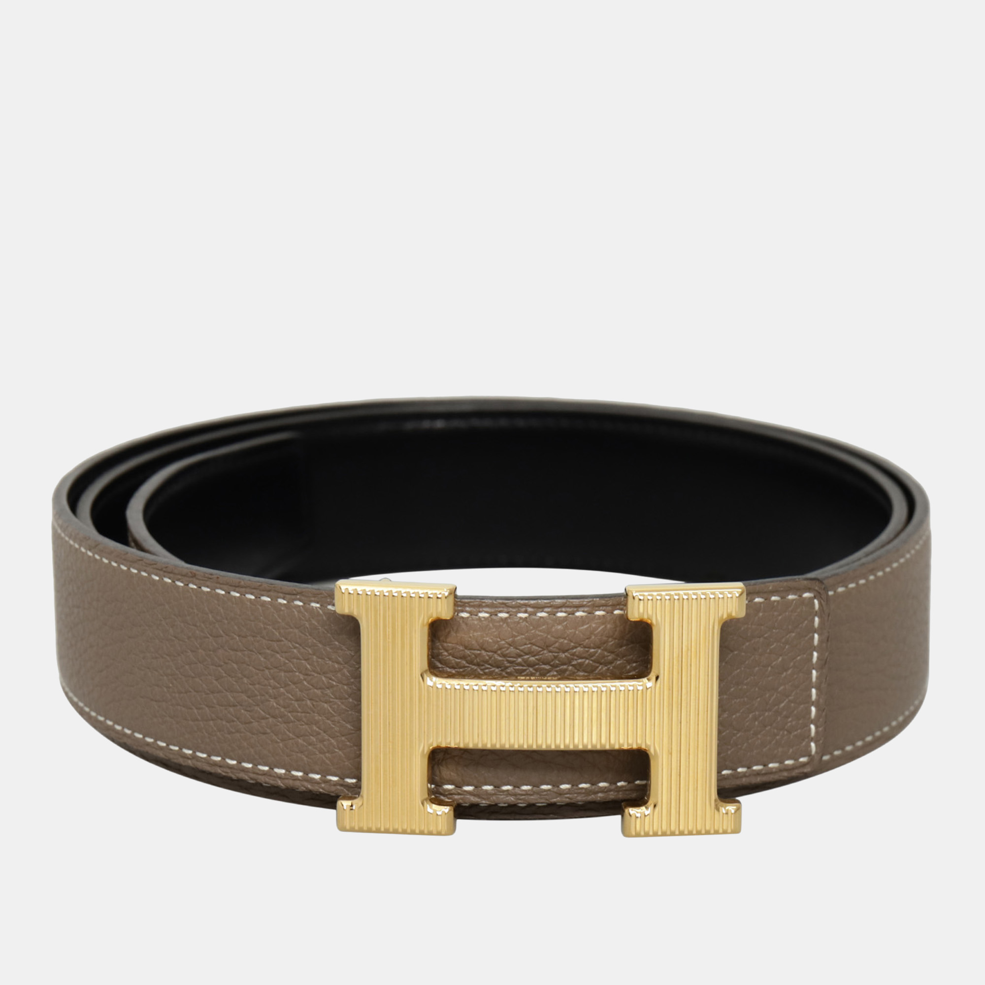 

Hermes H Buckle Reversible Belt, Black