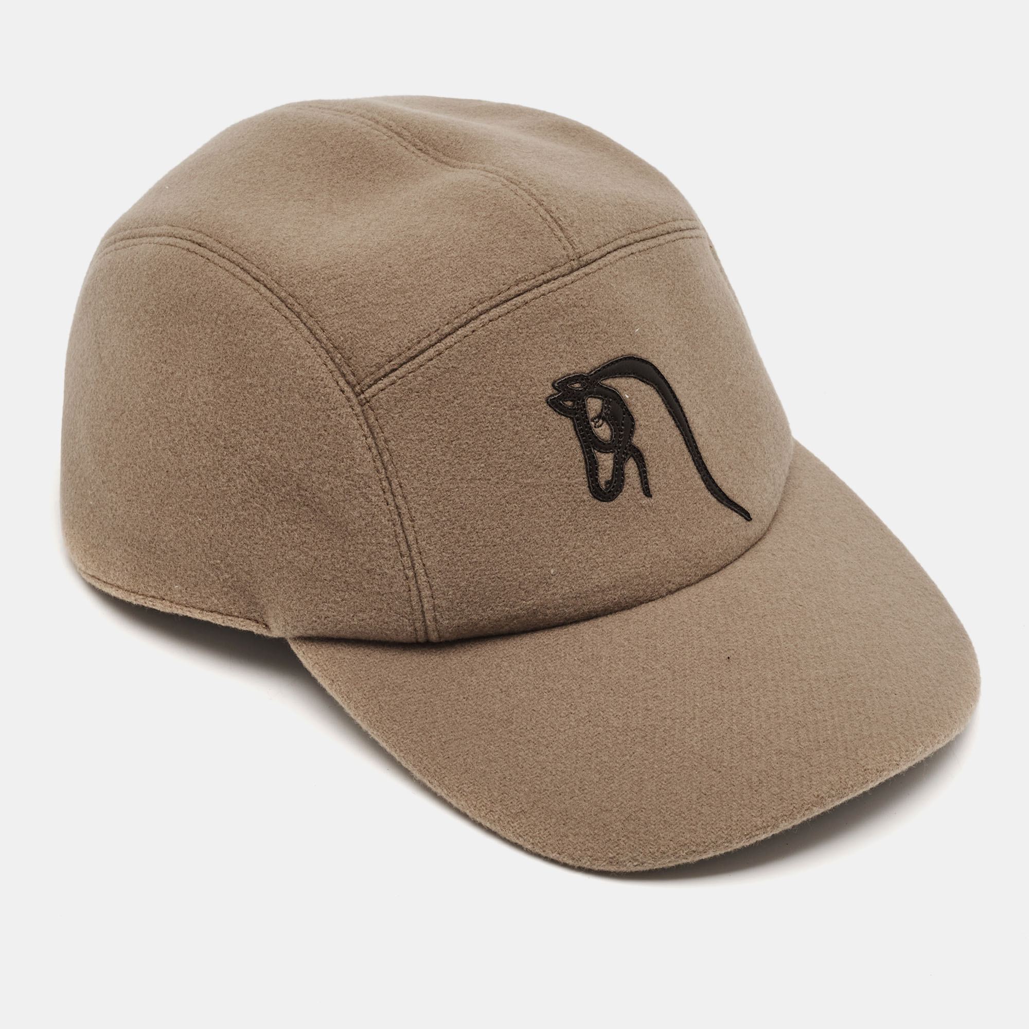 

Hermes Brown Cheval au Trait Wool Nevada Cap Size 58