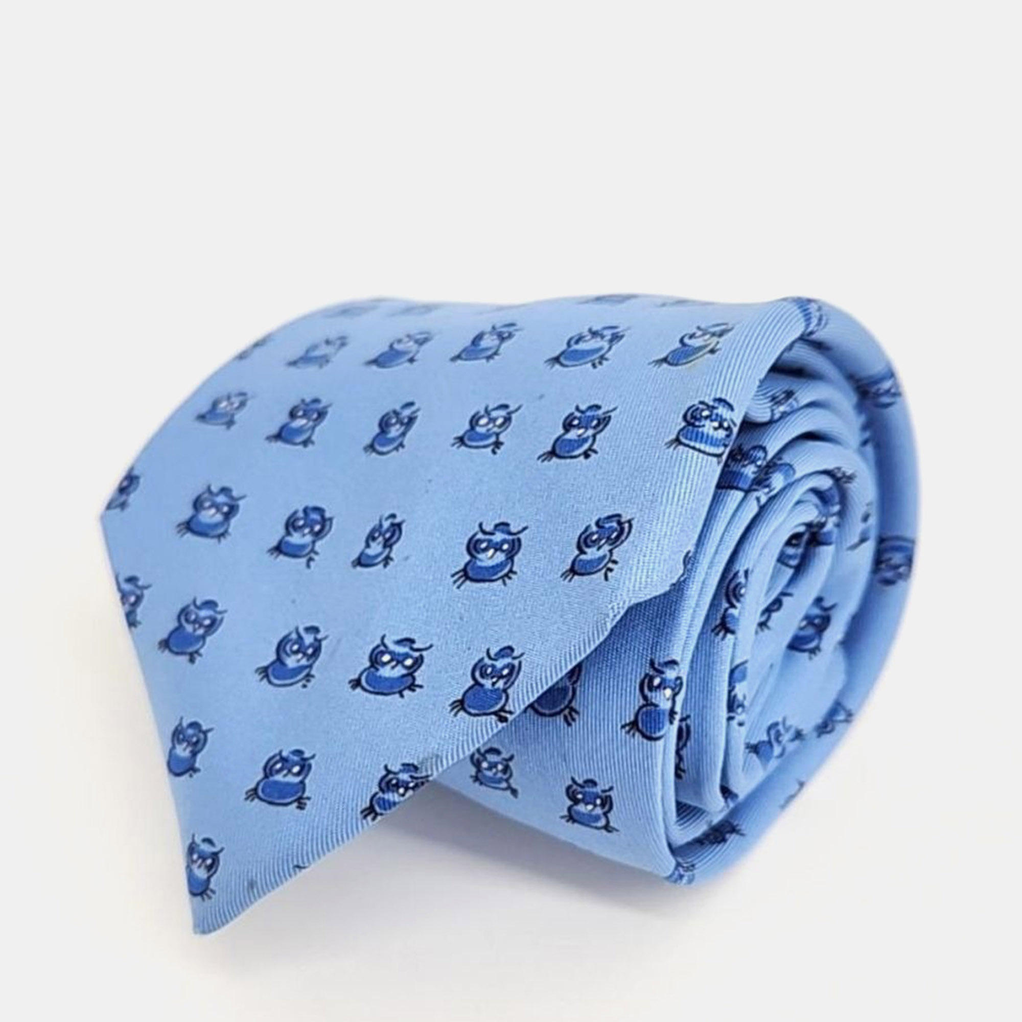 

Hermes Silk Blue Tie, Black