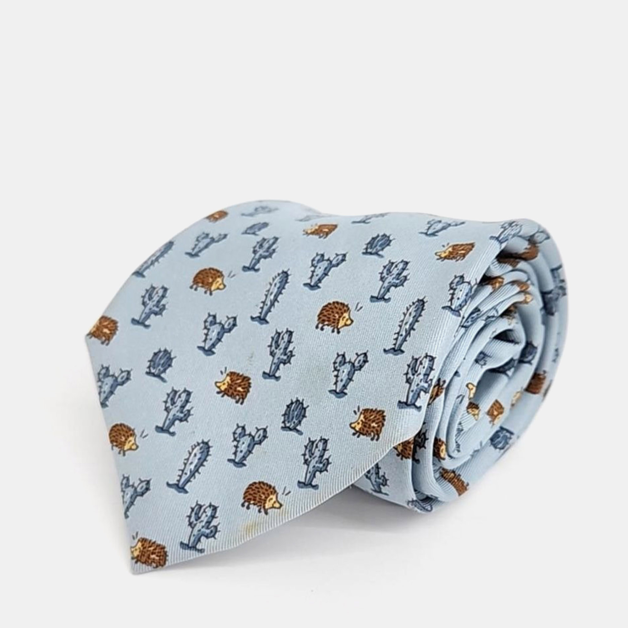 

Hermes Silk Pastel Blue Tie