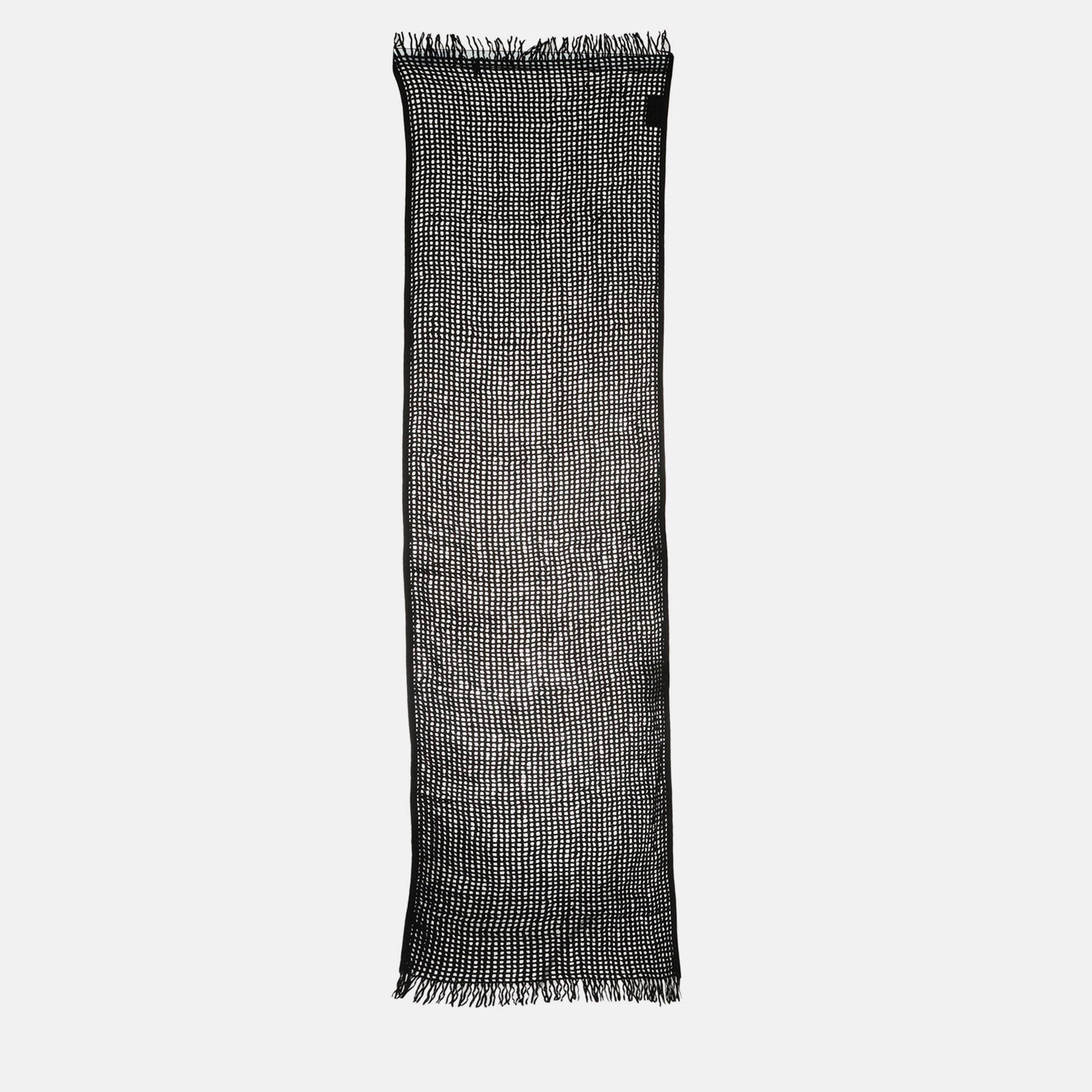 

Hermes Mesh Lambskin Black Stole