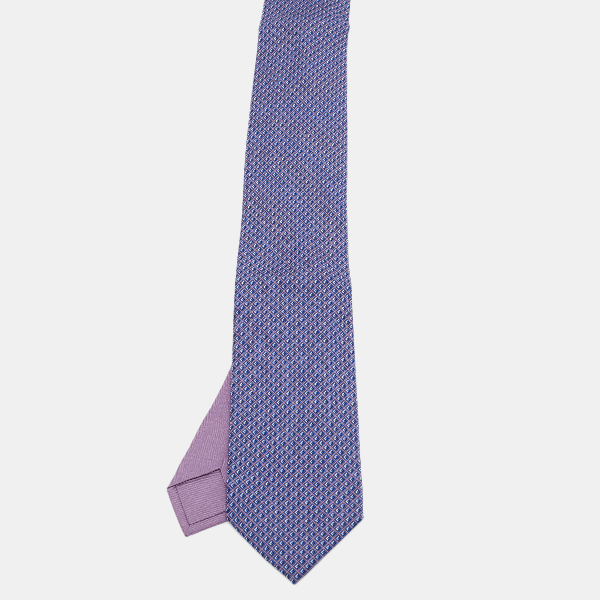 

Hermès Purple Video Games Patterned Silk Tie