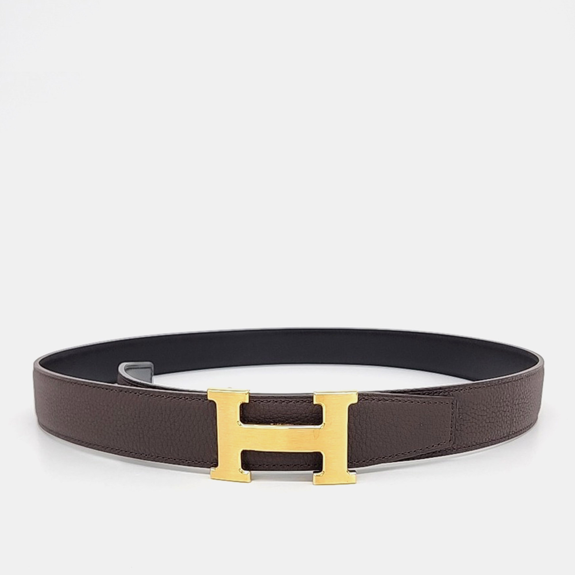 Pre-owned Hermes Hermès Leather H Reversible Belt (b) In Multicolor