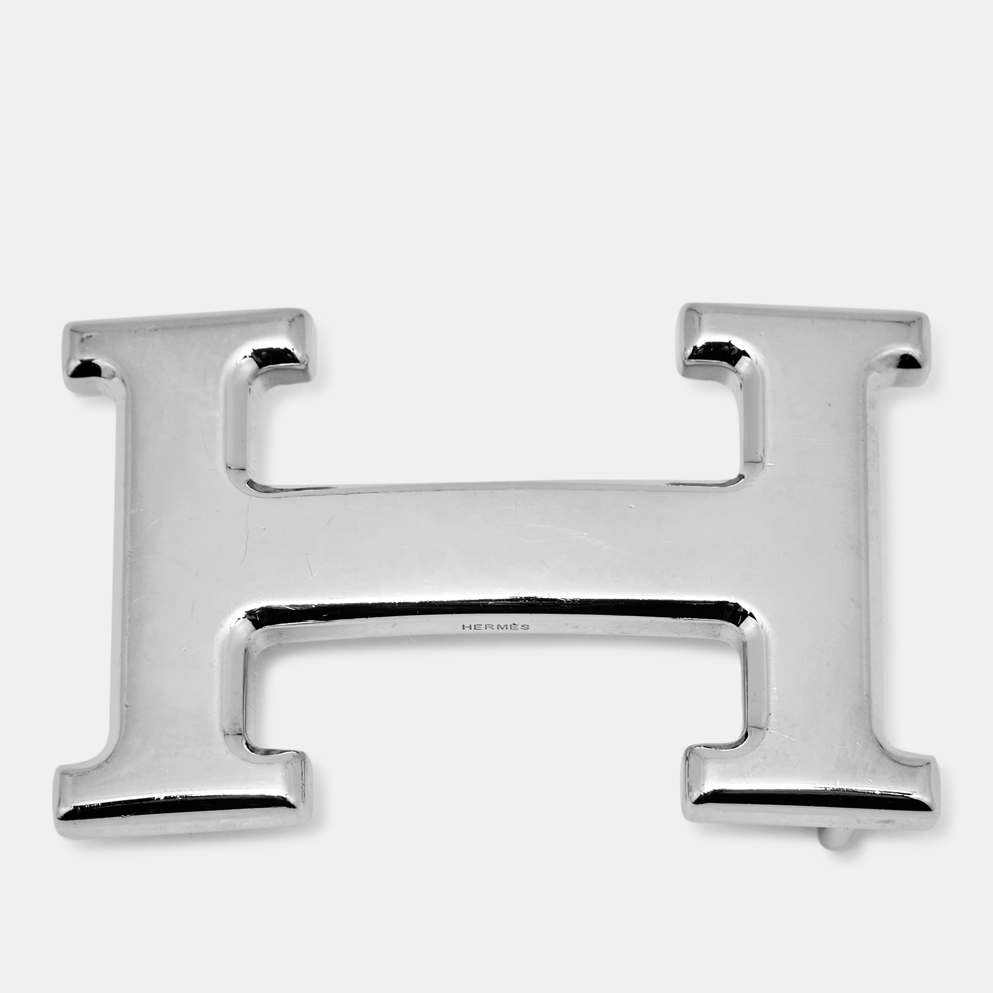 Herm&egrave;s H Belt Buckle Palladium Finish Metal