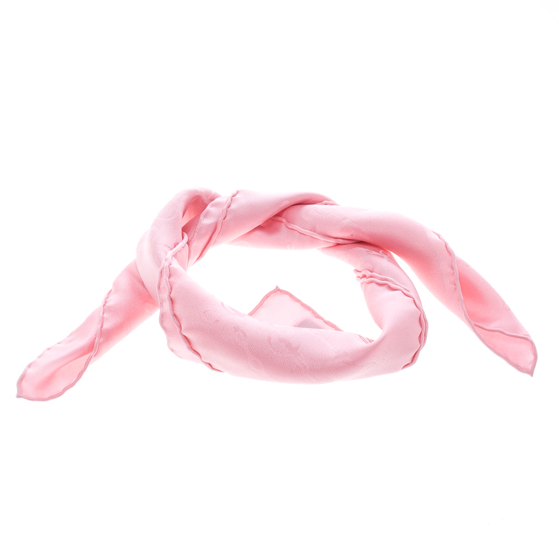 مملوكة مسبقًا منديل جيب هيرمس حرير جاكارد بنقوش هورسبيت وردي مربع