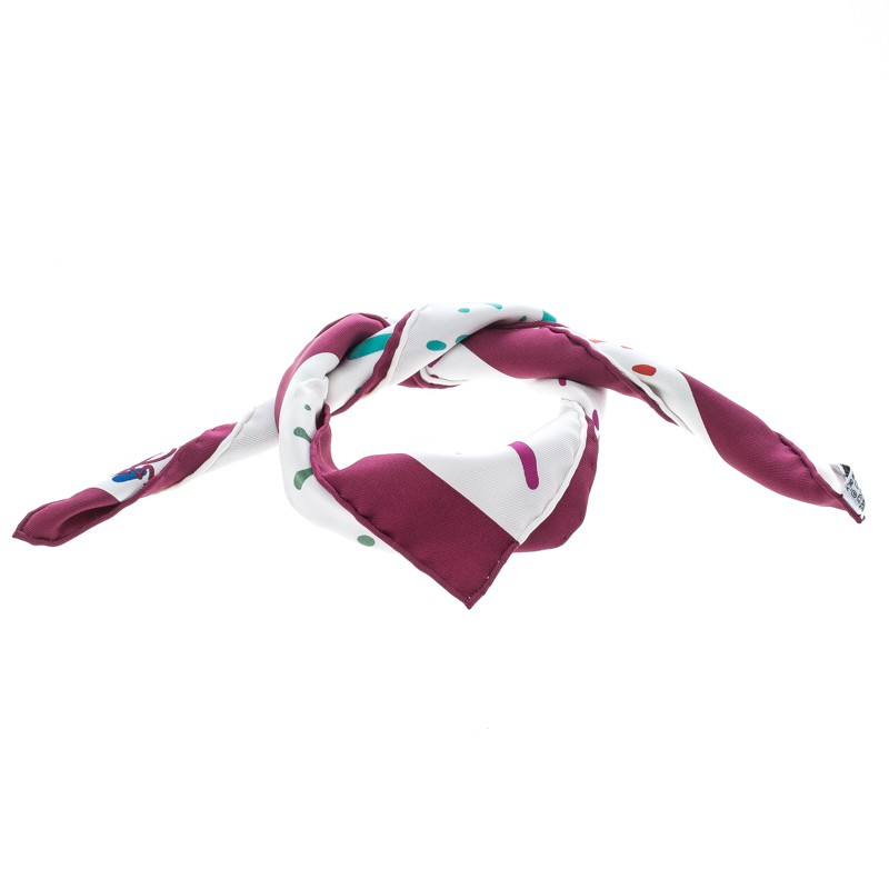 Pre Owned منديل جيب هيرمس كونغو غرافيتي حرير متعدد الألوان مربع