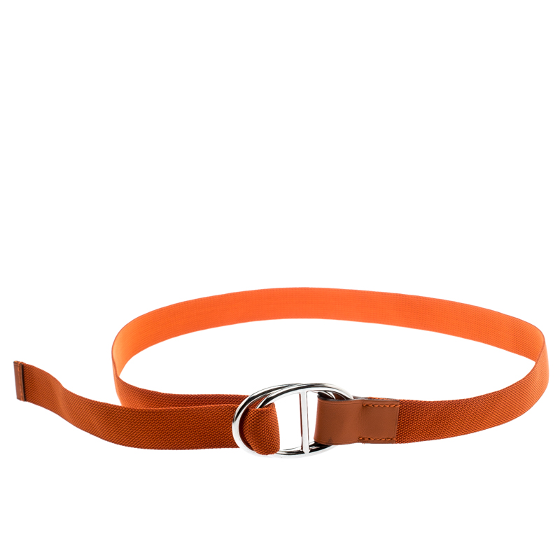 Hermes Orange Nylon Belt Size 112 CM