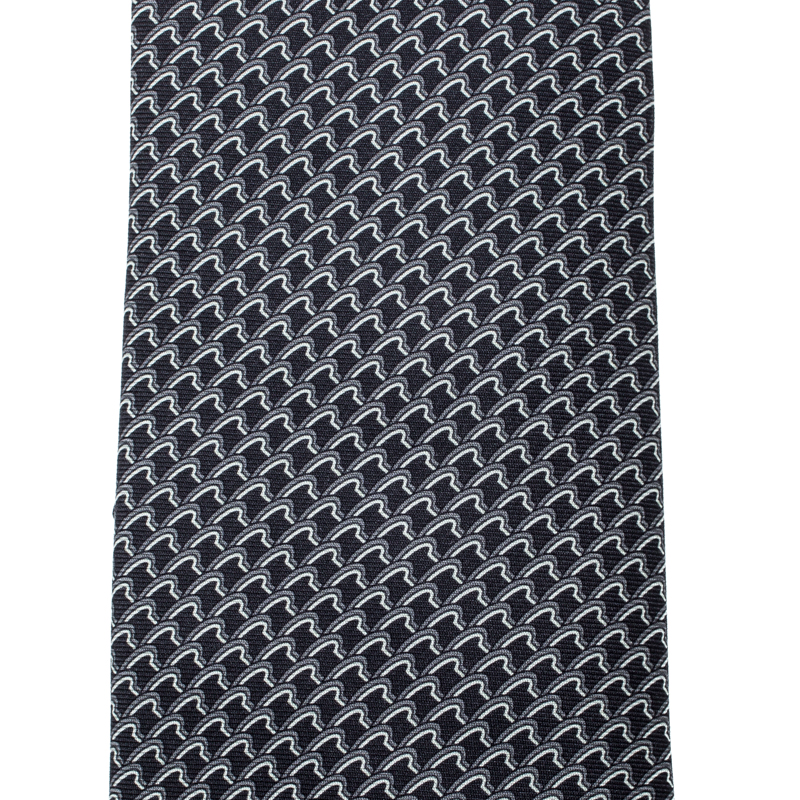 

Hermes Grey Breakfast at Hermes Print Silk Twill Tie